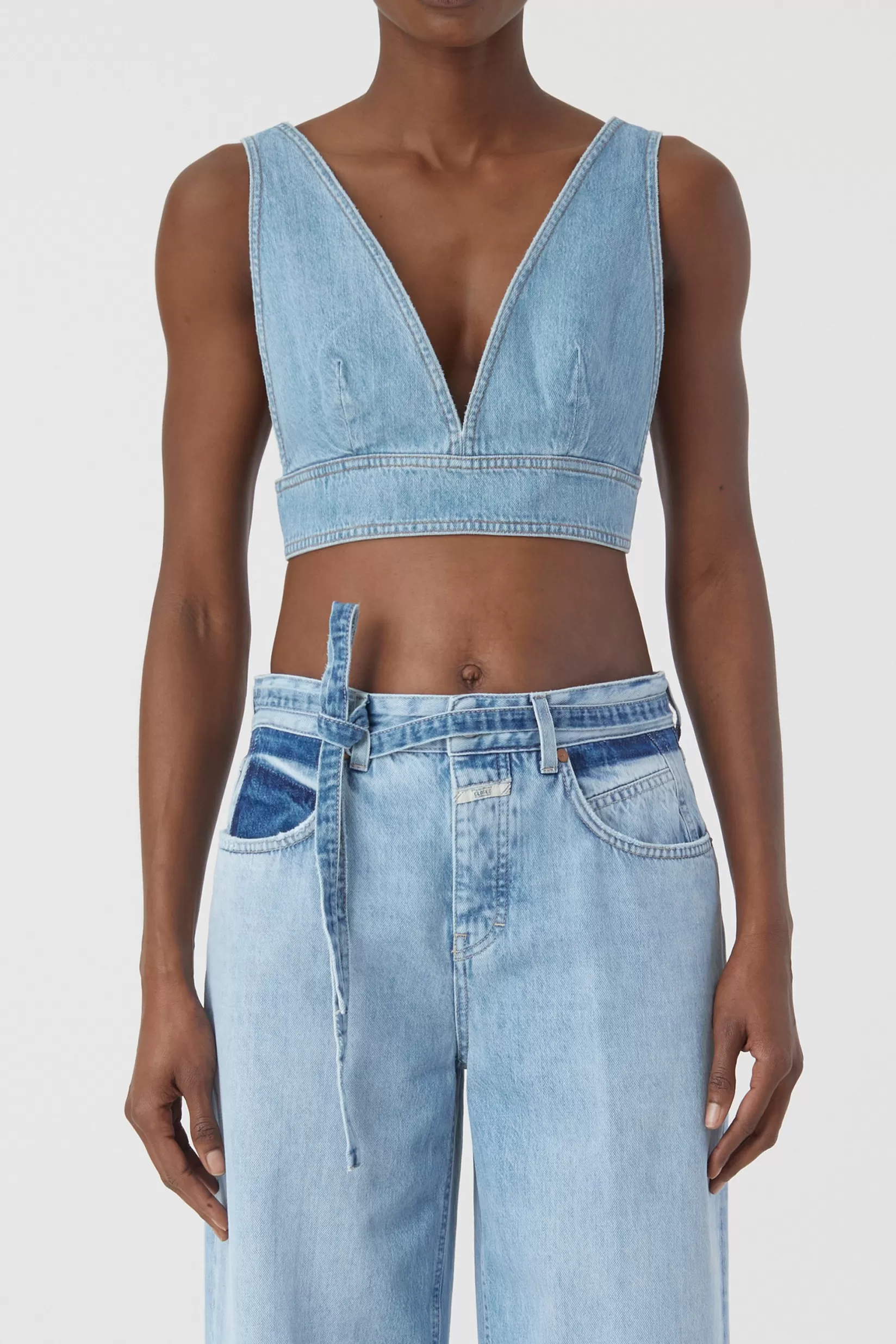 Discount CLOSED A Better Blue Denim Bra Mid Blue