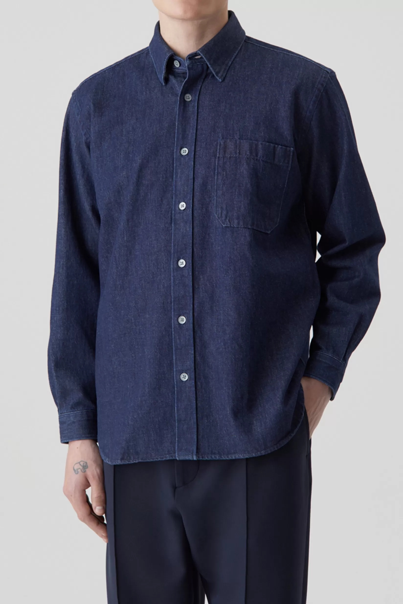 Best CLOSED A Better Blue Organic Denim Shirt Dark Blue