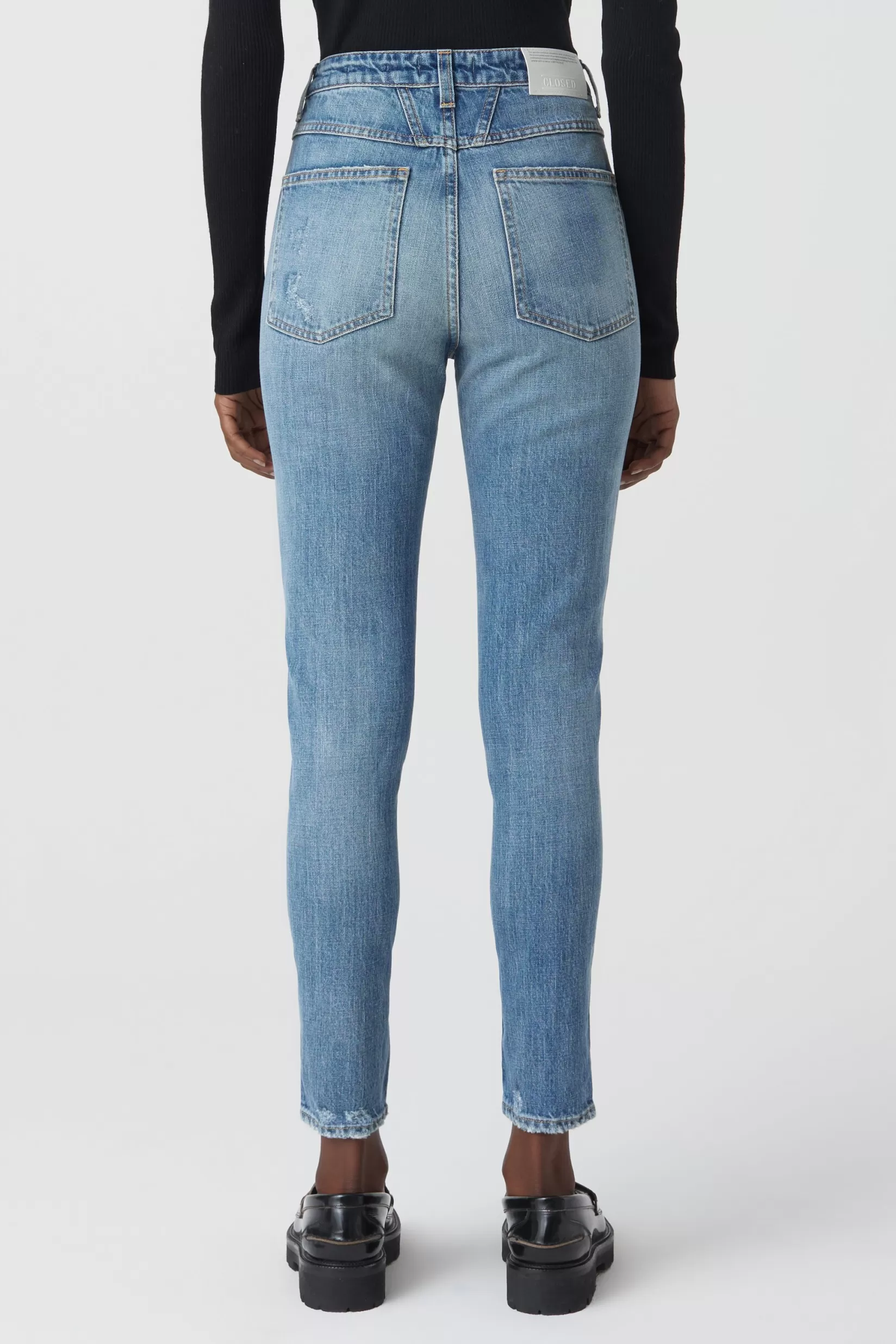 Online CLOSED A Better Blue Skinny Pusher Mid Blue