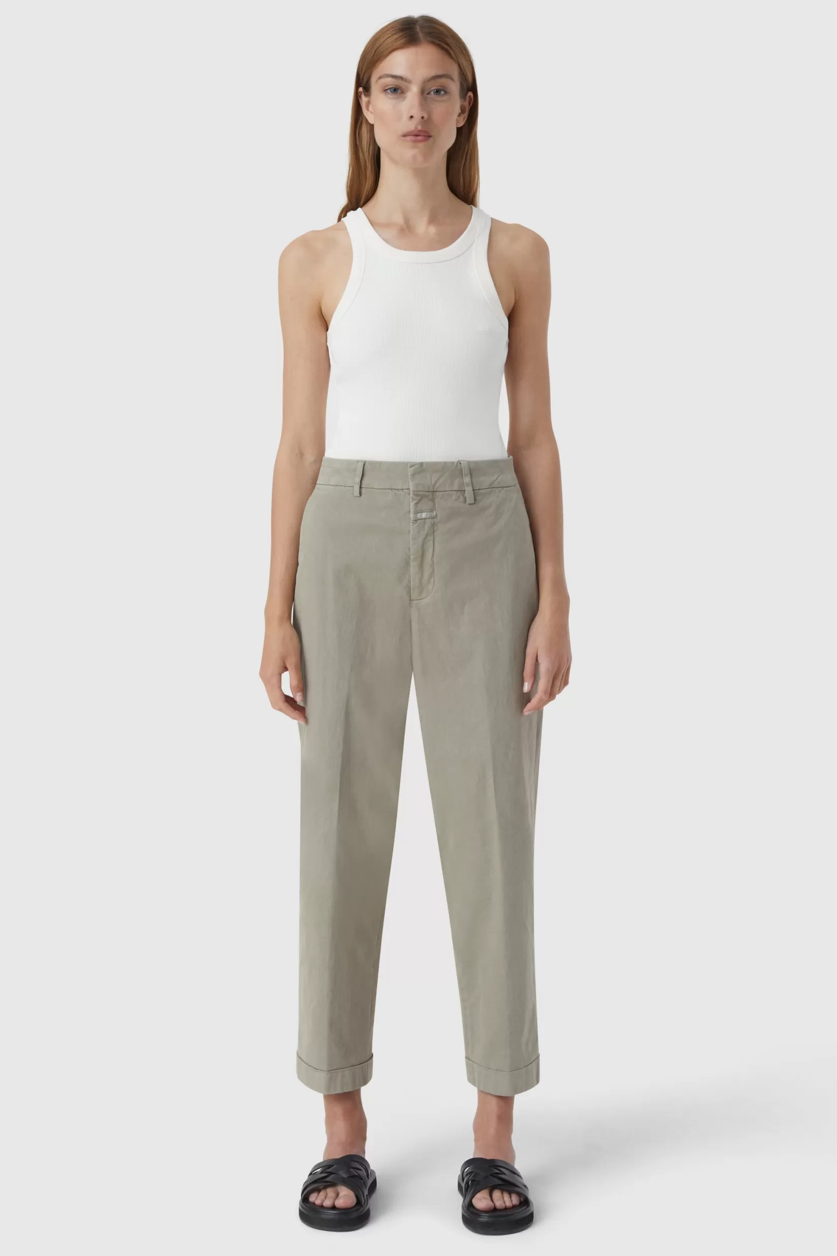 Shop CLOSED Auckley Organic Cotton Pants Grey Veneer
