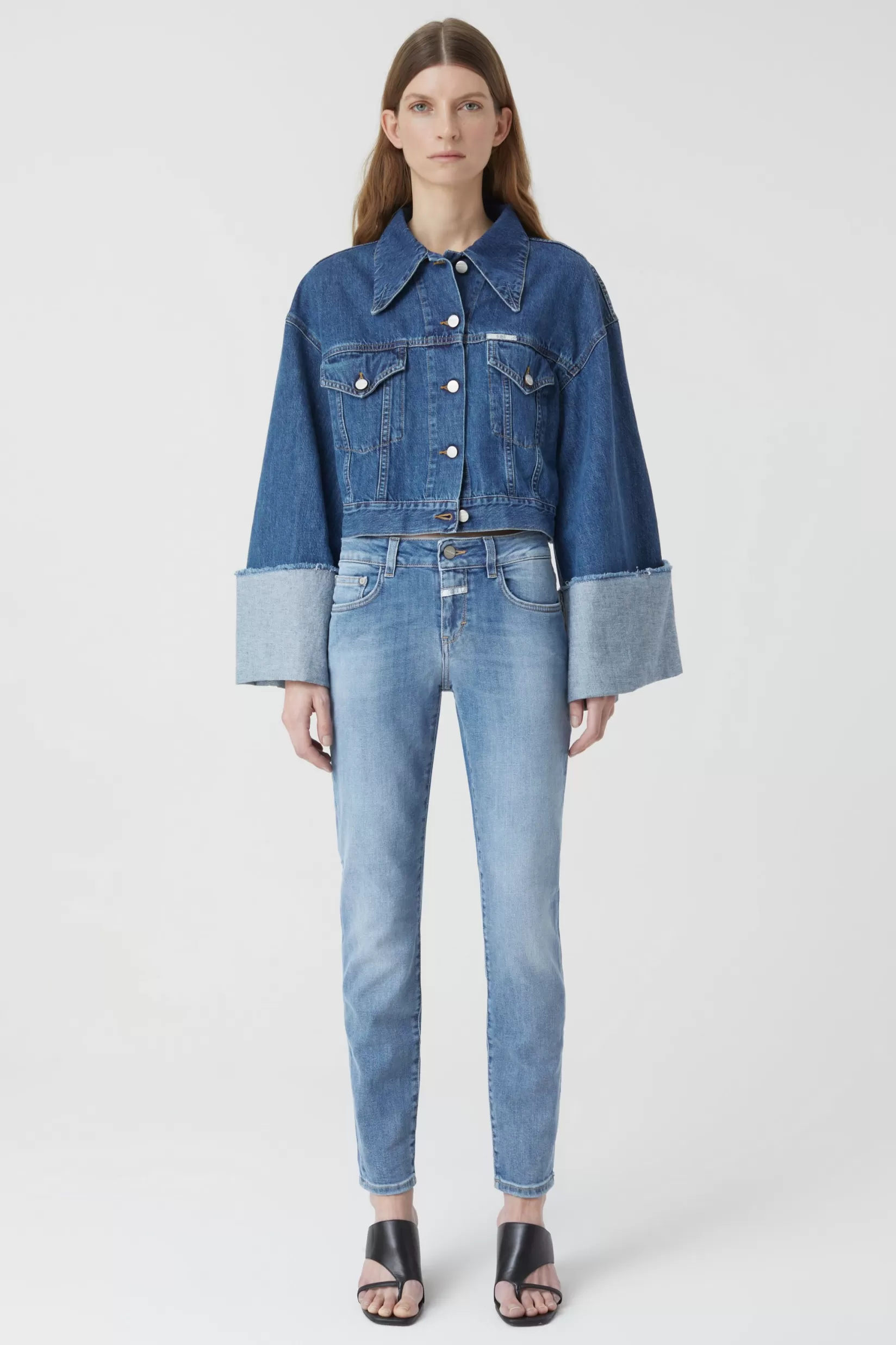 Best Sale CLOSED Baker Super Stretch Blue Denim Mid Blue