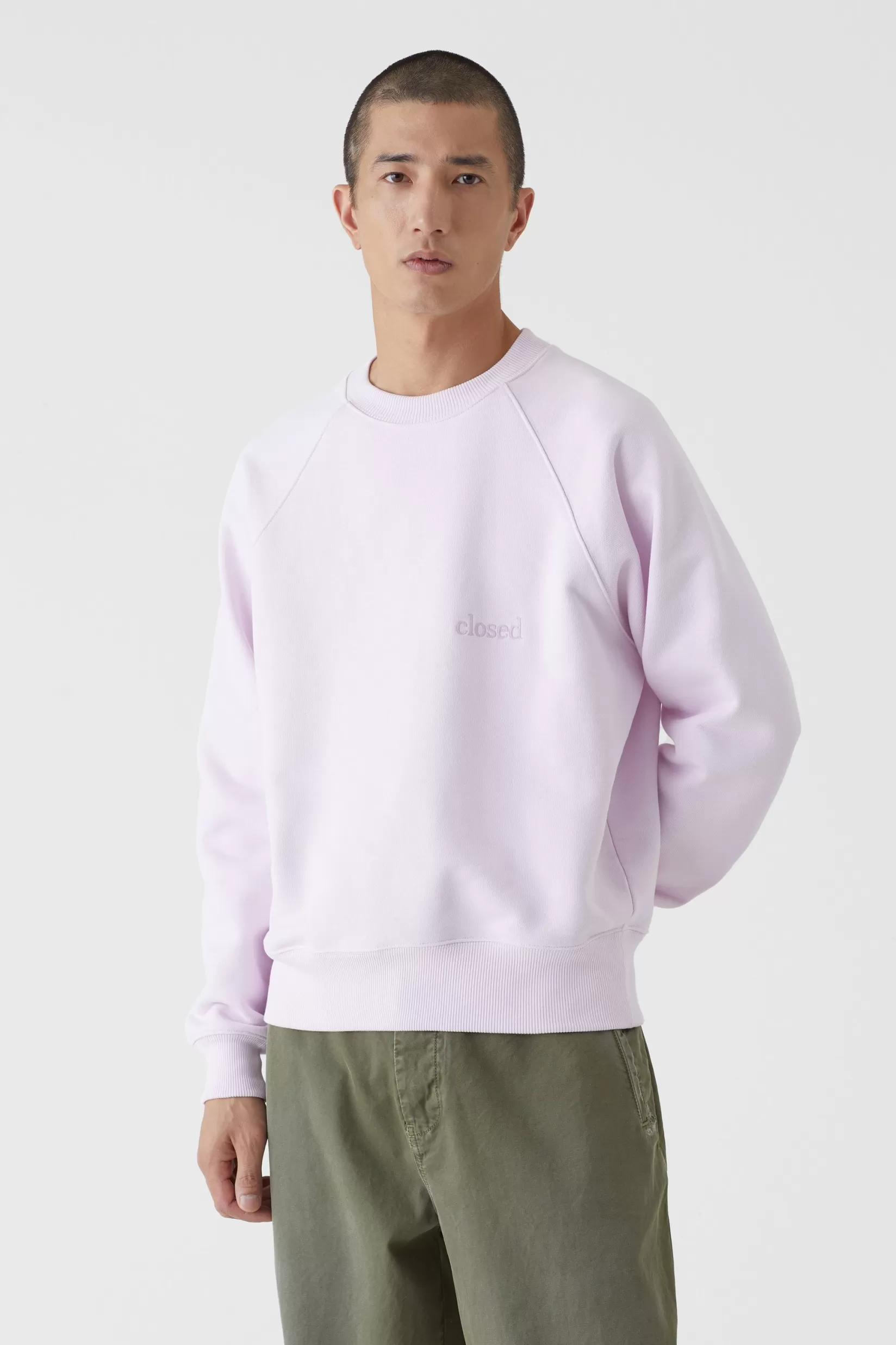 Best Sale CLOSED Basic Crewneck Mit Logo Pink Hydrangea