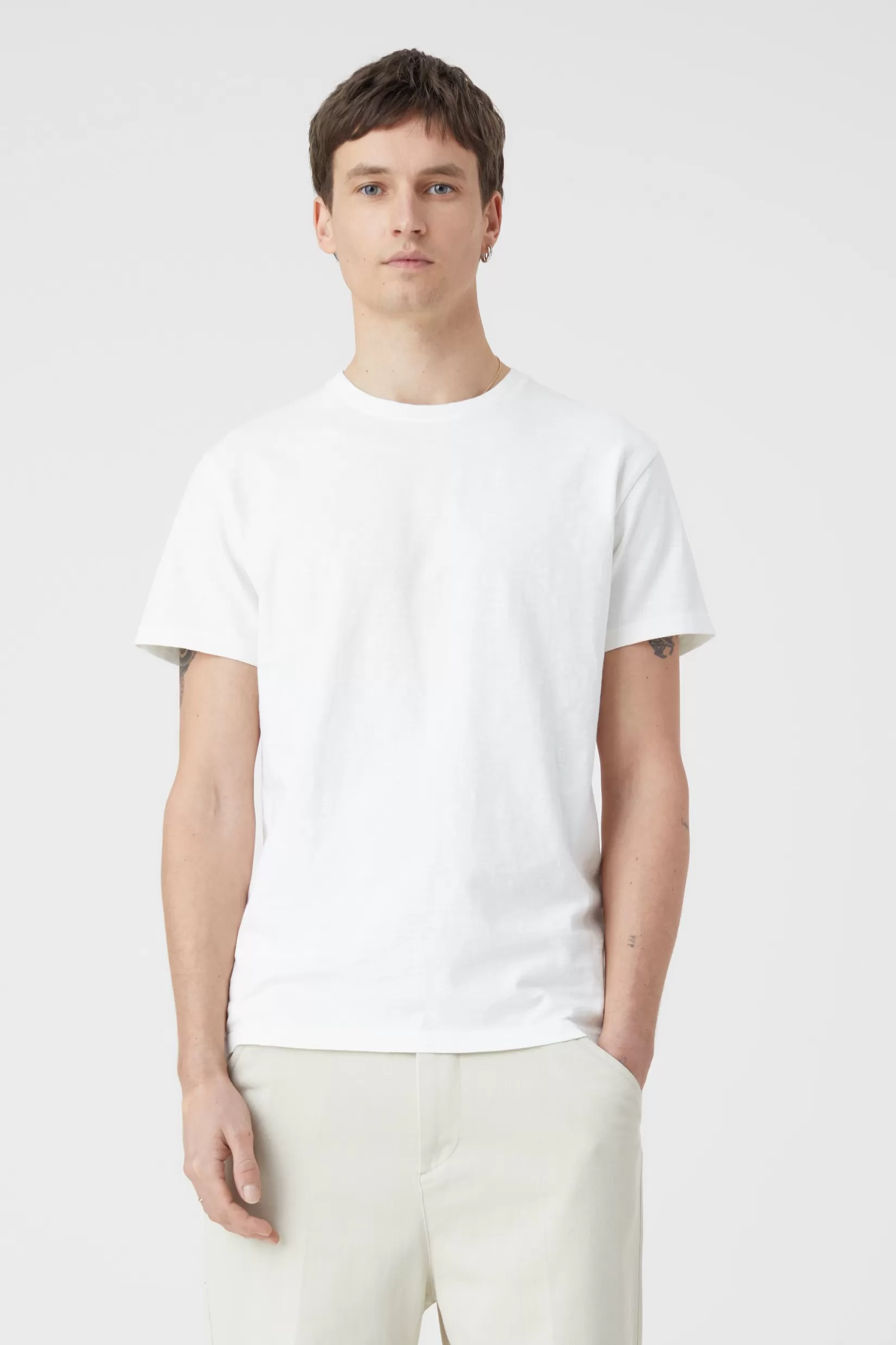 Cheap CLOSED Basic T-Shirt Aus Bio-Baumwolle Marble White