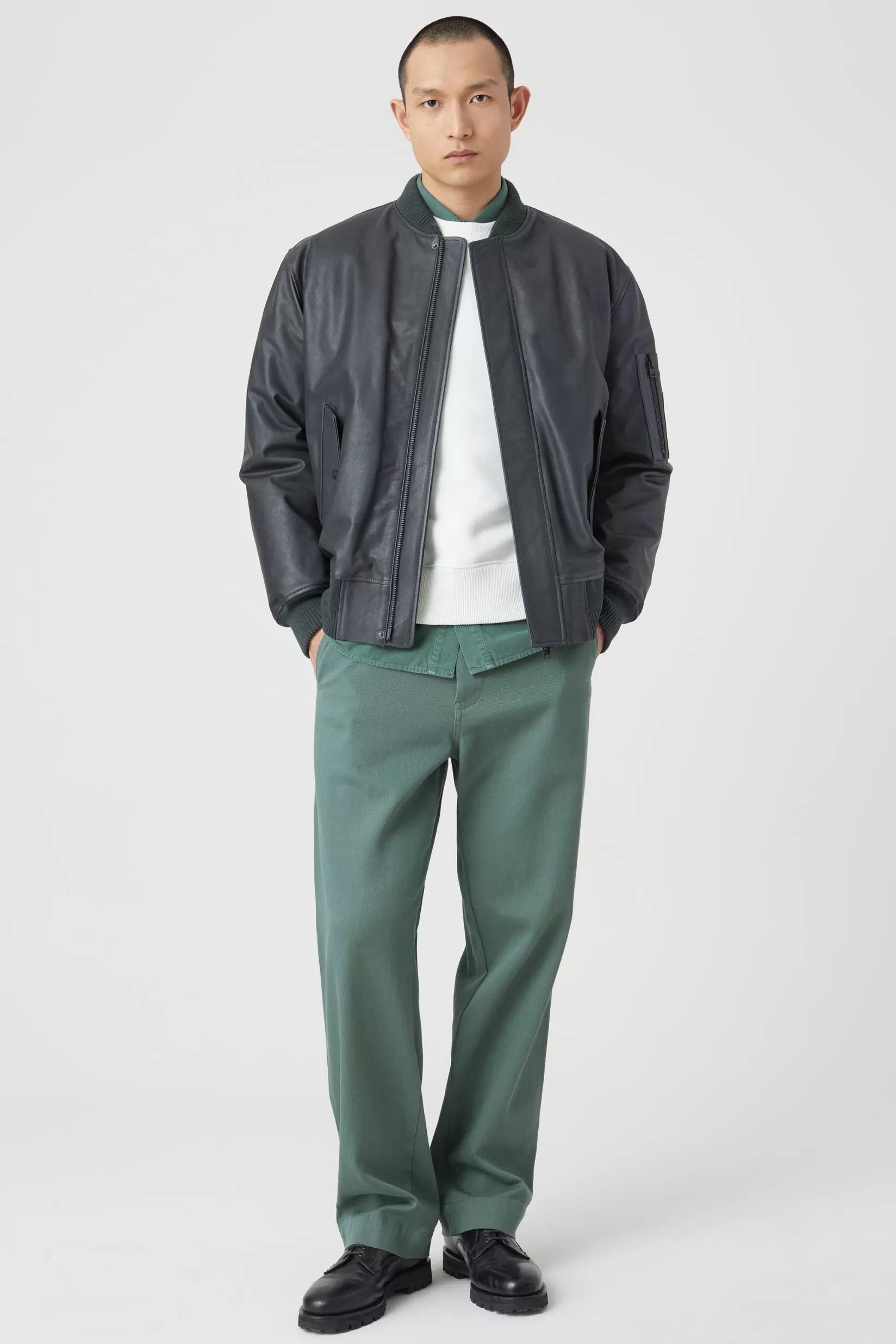 Hot CLOSED Bomber Jacket Aus Nappaleder Graphite