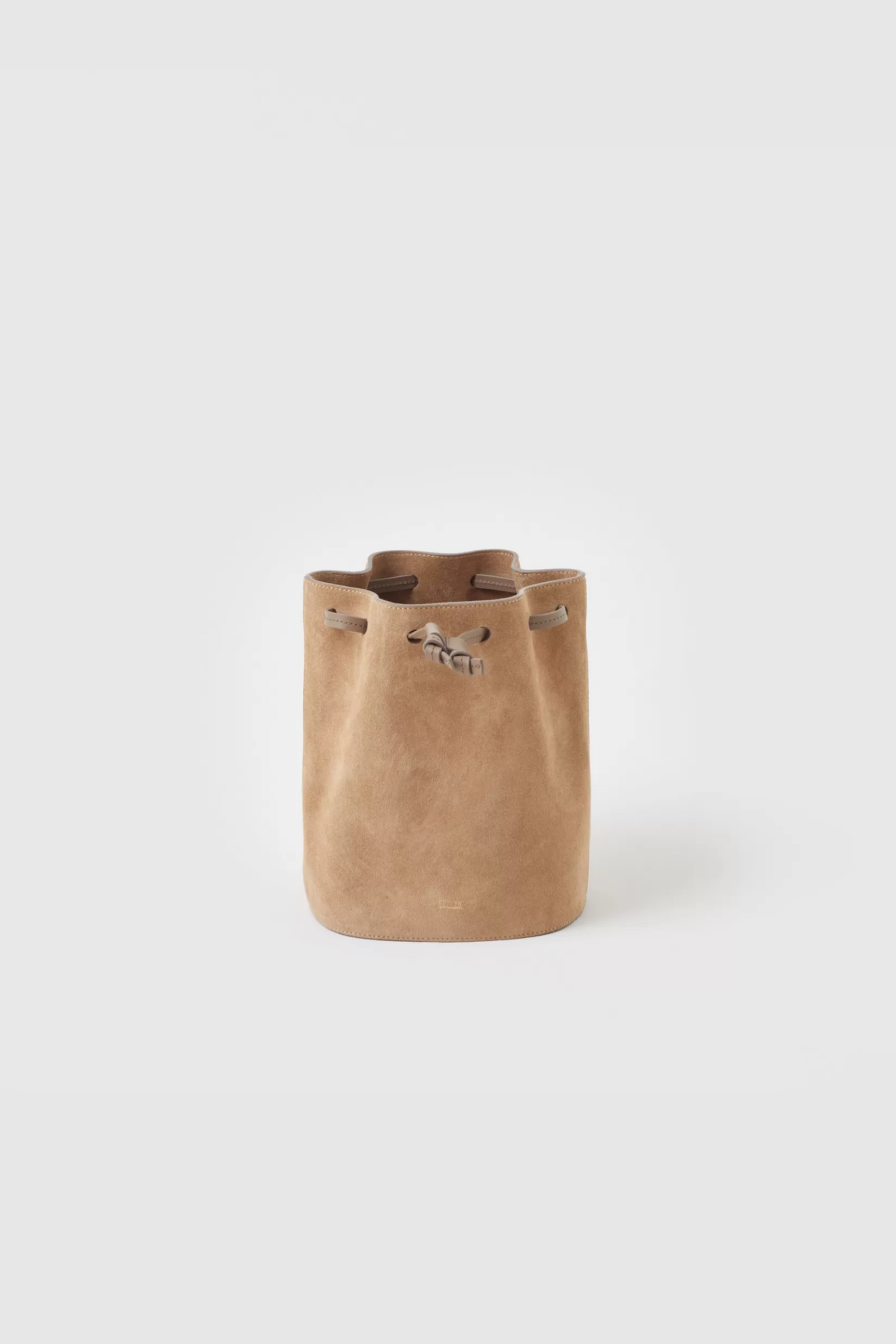 Clearance CLOSED Bucket Bag Aus Veloursleder Reed Beige