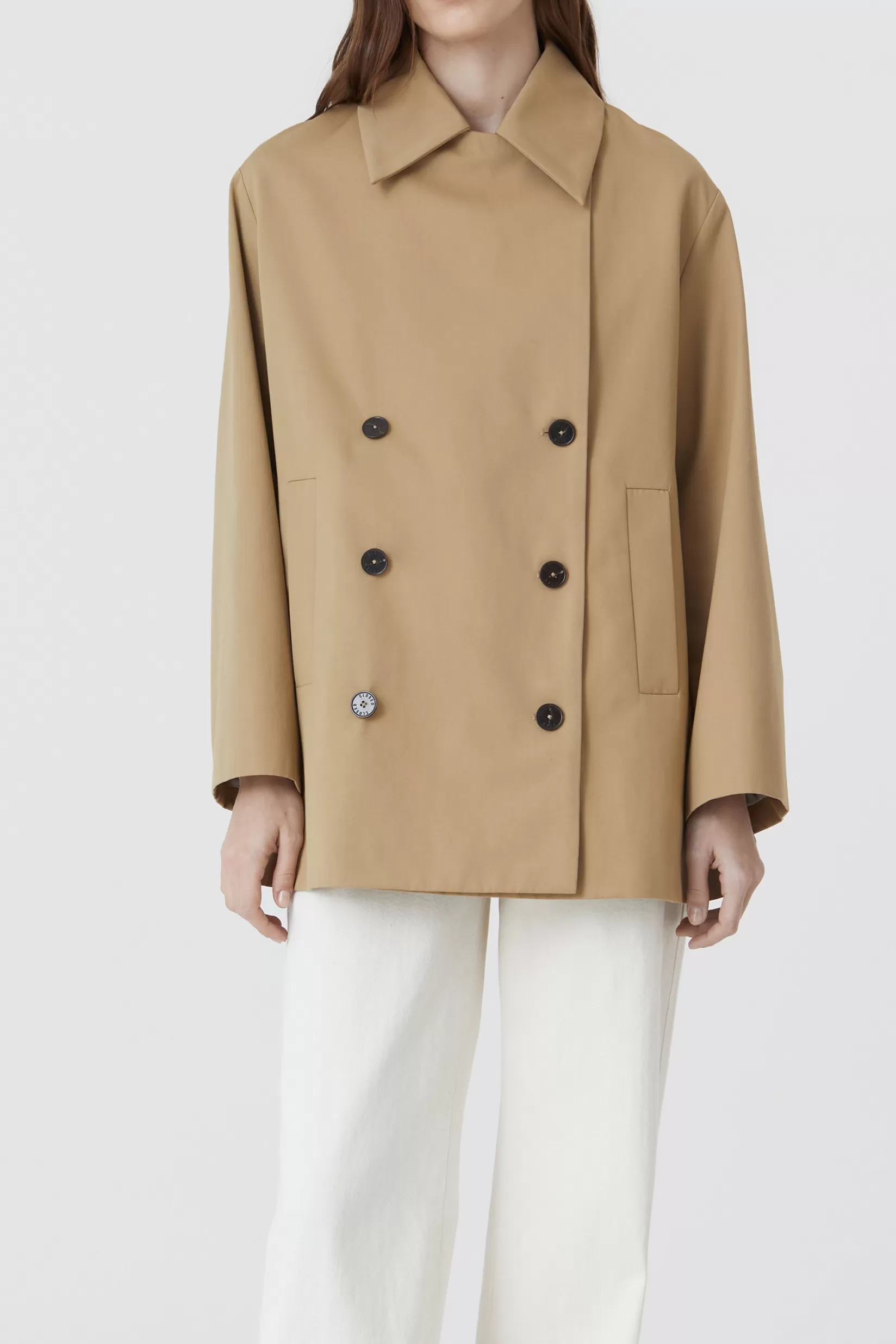 Outlet CLOSED Caban Jacket In A-Shape Brown Marble