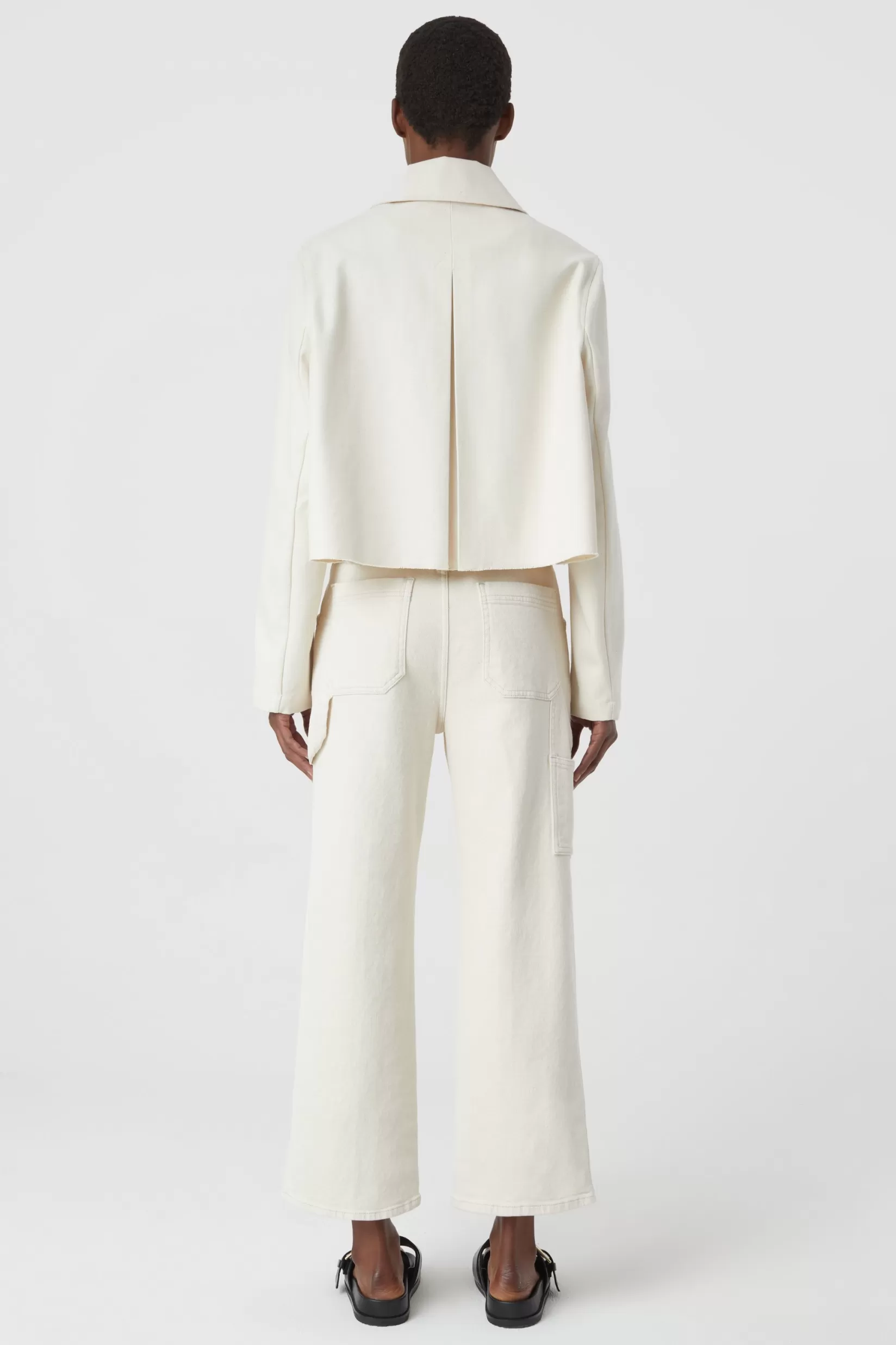 Sale CLOSED Cropped Canvas Jacket Ecru