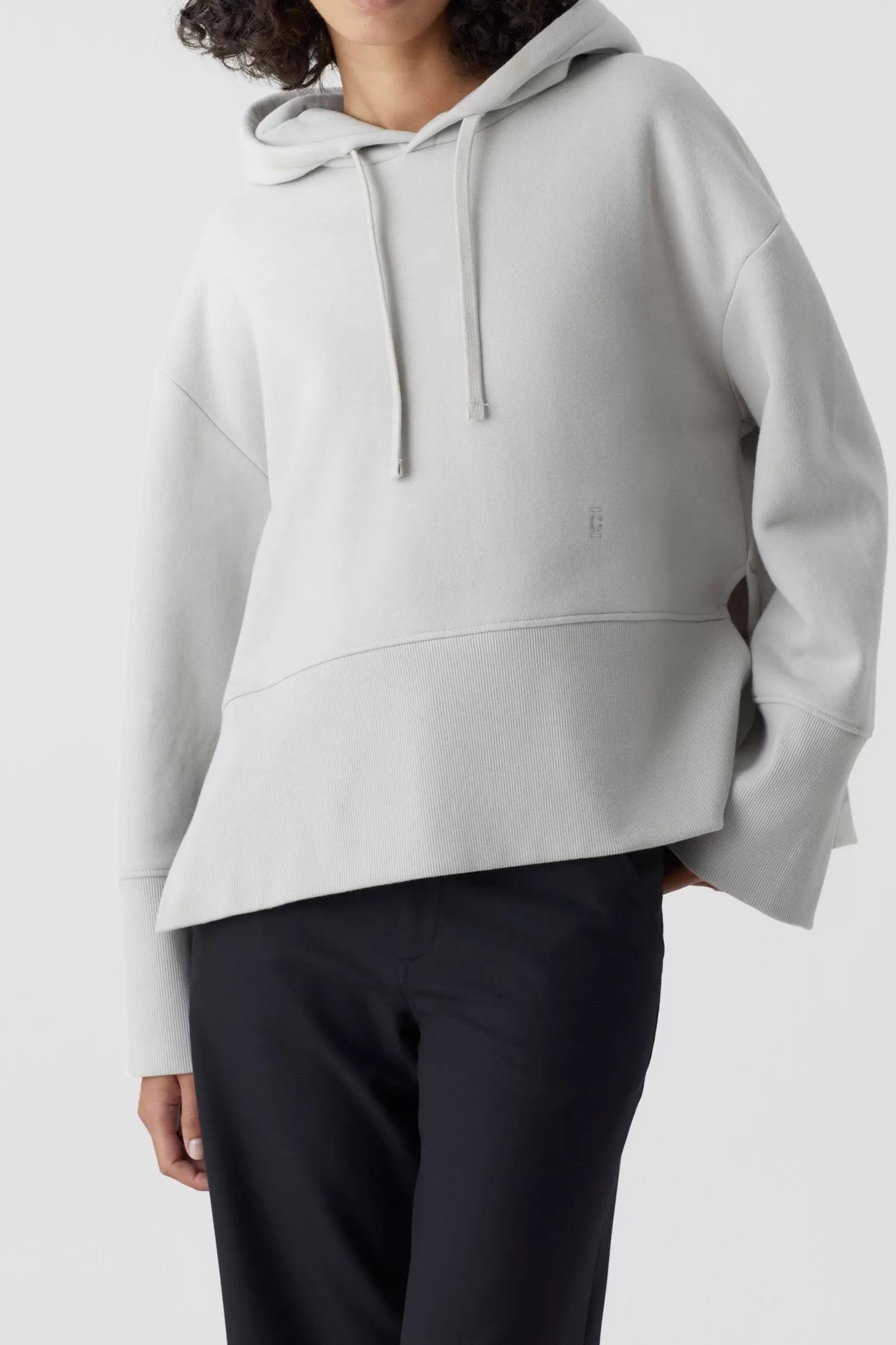 Discount CLOSED Cropped Hoodie Grey Alabaster