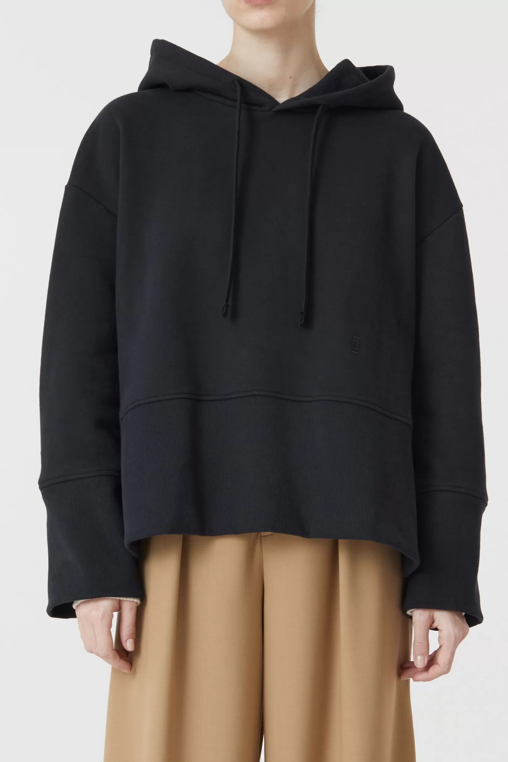 Clearance CLOSED Cropped Hoodie Black