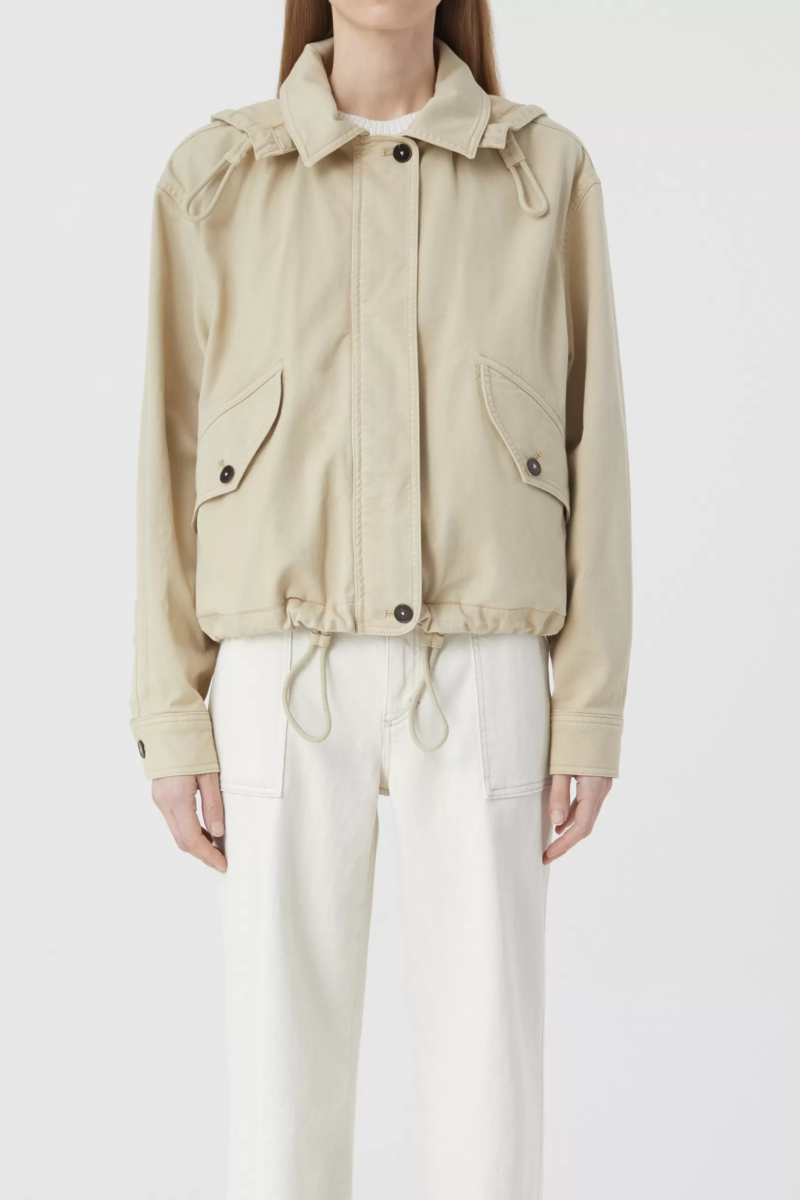 Cheap CLOSED Cropped Jacket Reed Beige