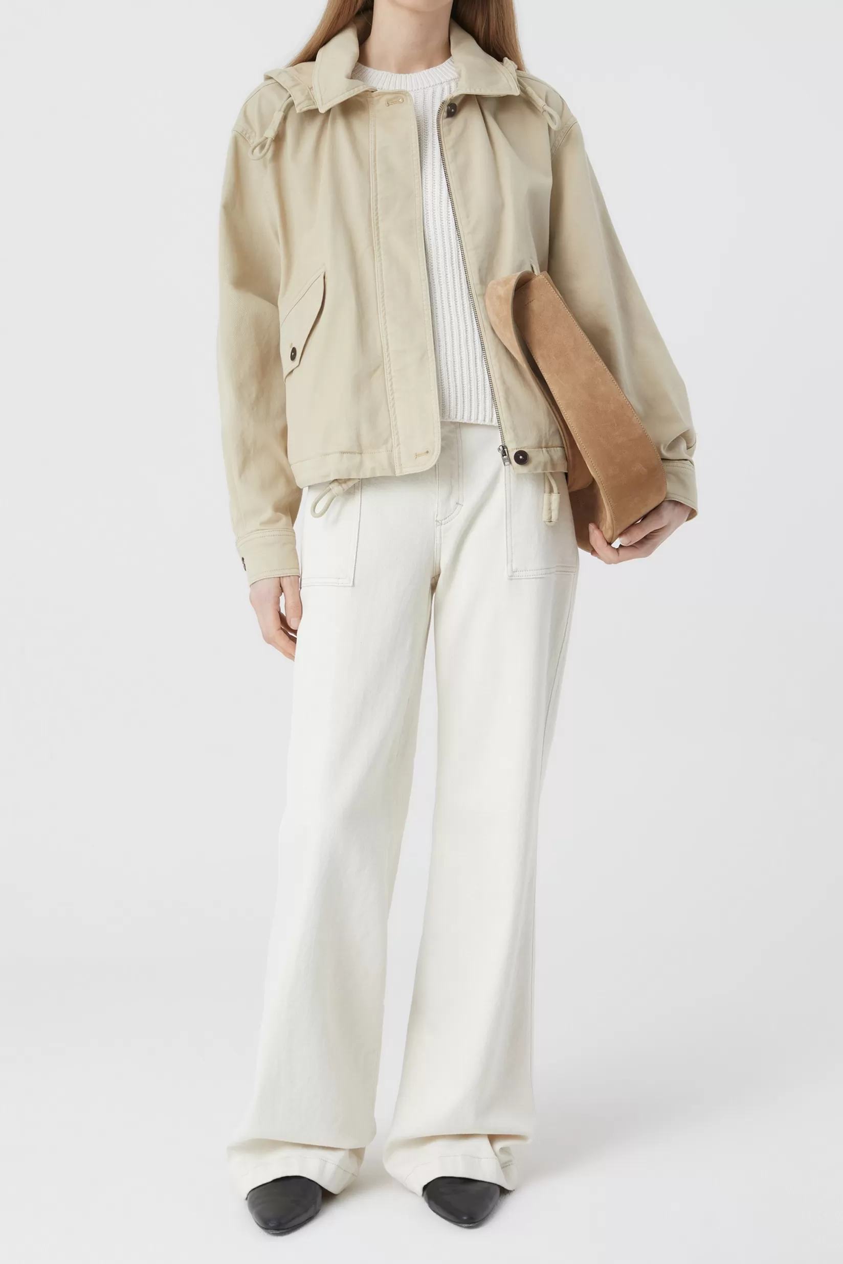 Cheap CLOSED Cropped Jacket Reed Beige