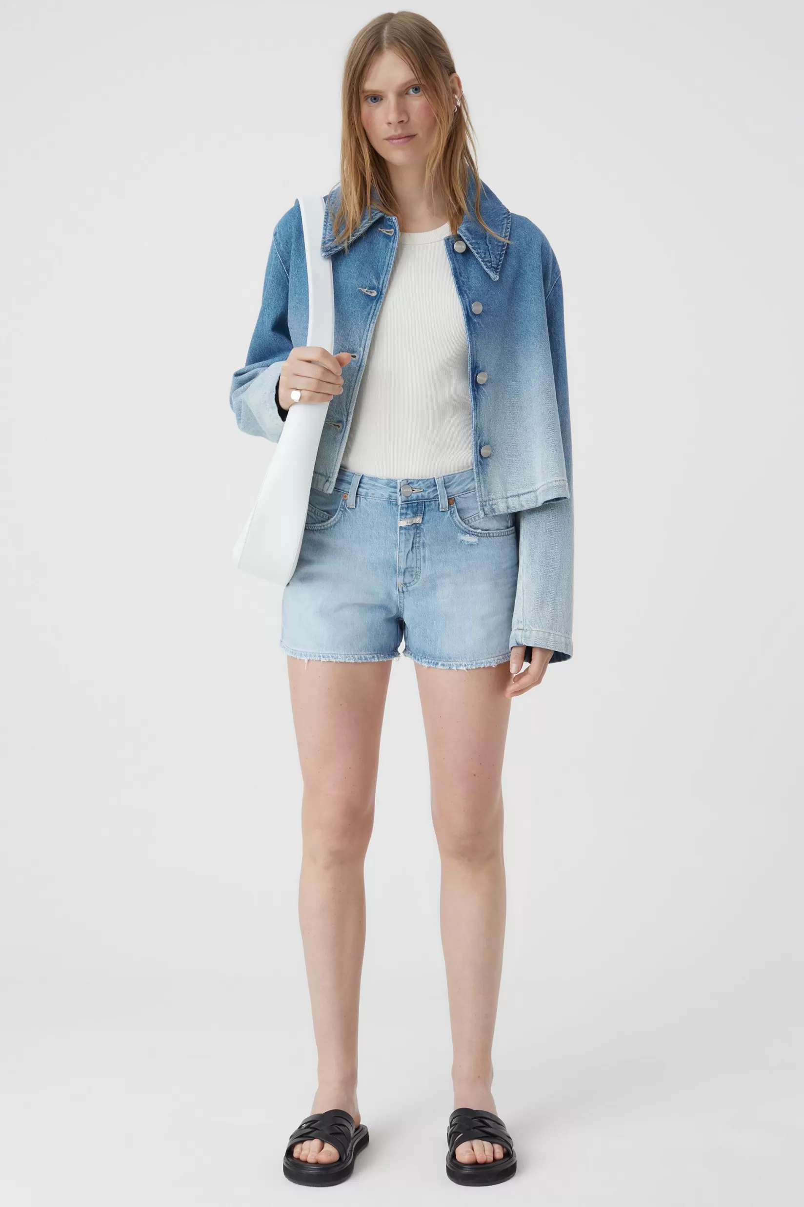 Cheap CLOSED Denim Hot Pants Light Blue