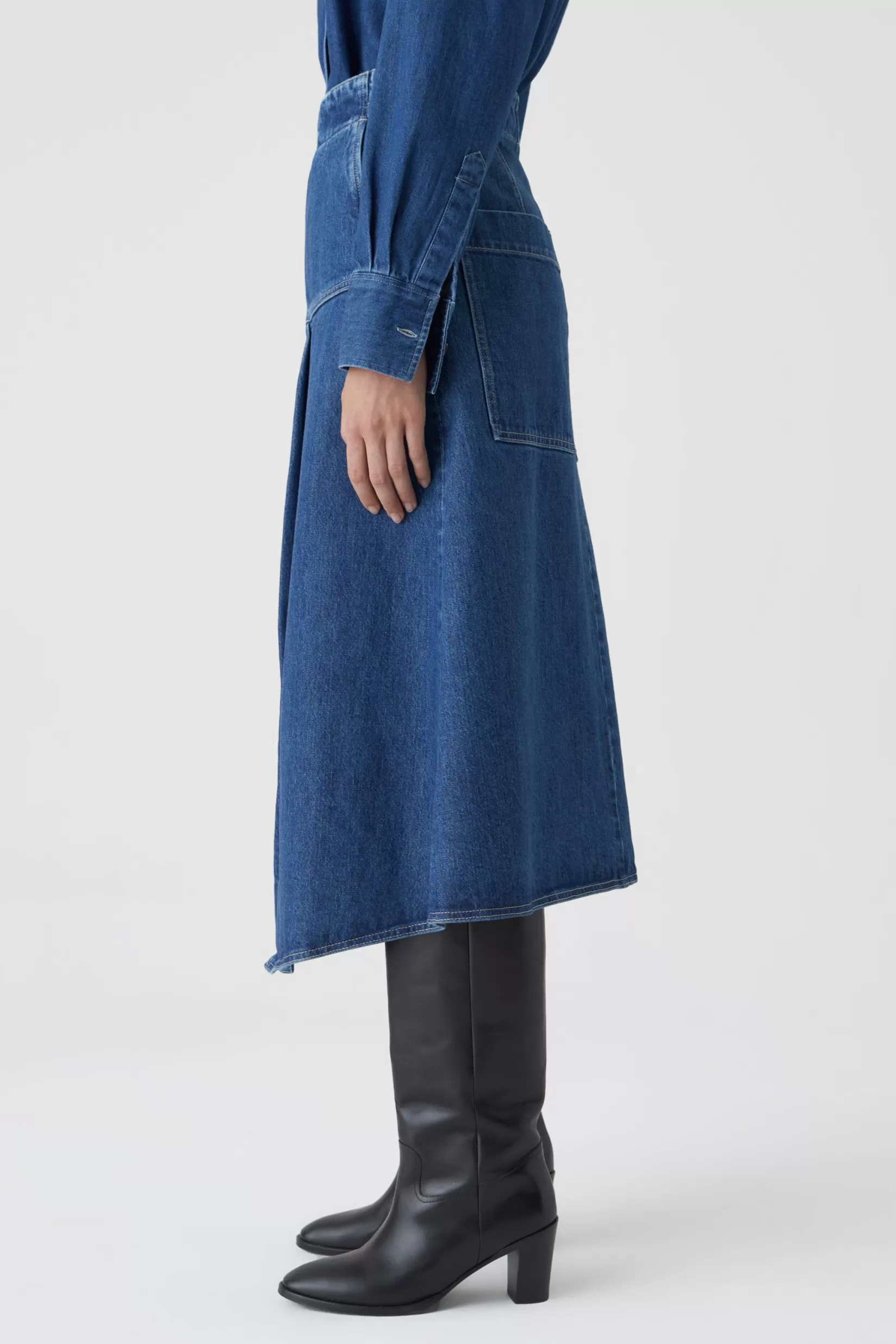 Cheap CLOSED Denim Skirt In A-Shape Dark Blue