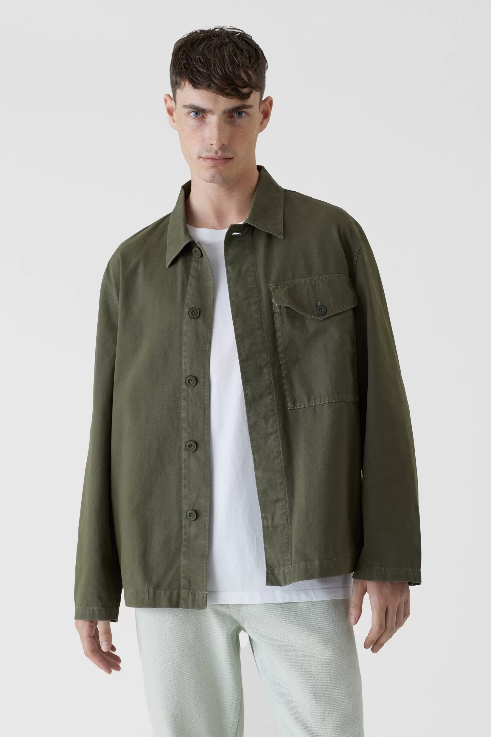 Sale CLOSED Fieldjacket Aus Baumwoll-Twill Chard Green