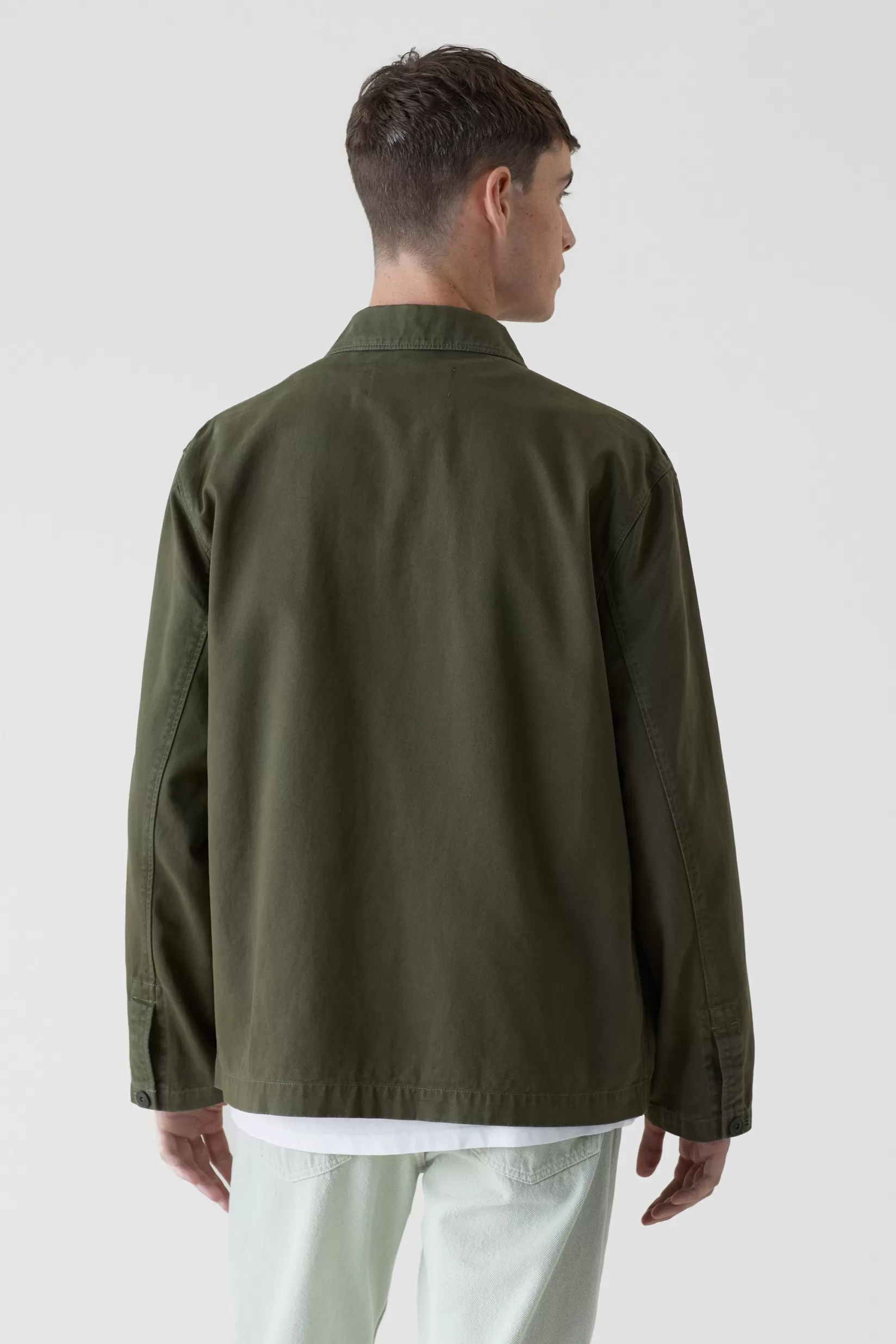 Sale CLOSED Fieldjacket Aus Baumwoll-Twill Chard Green