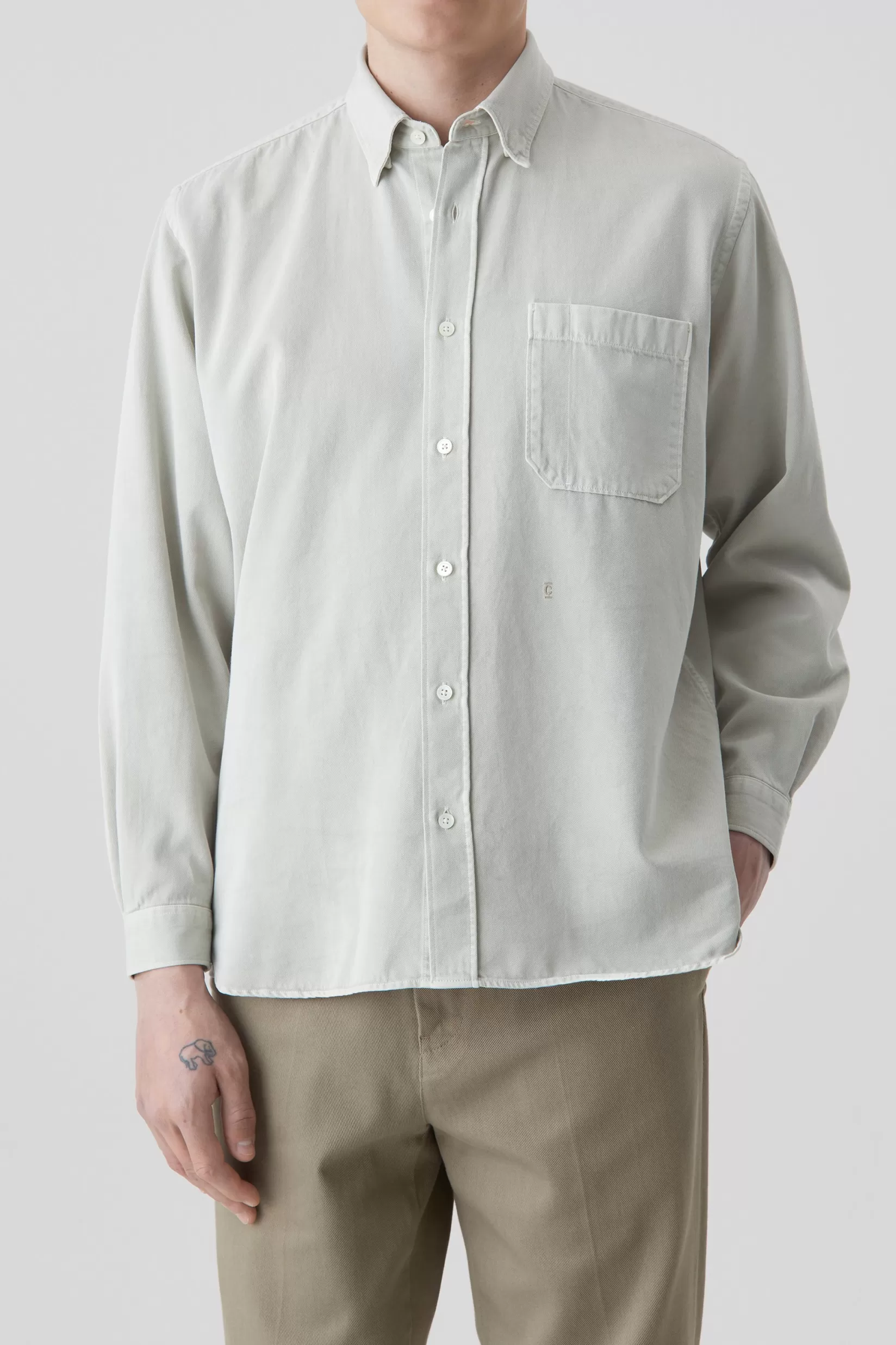 Best CLOSED Formal Army Shirt Marl Stone