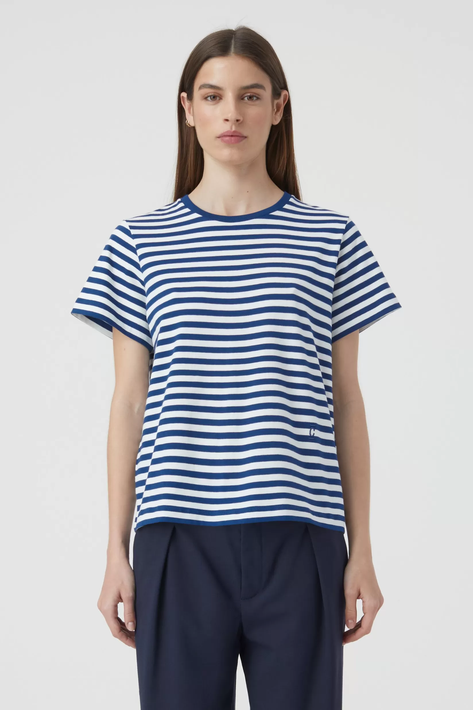 Discount CLOSED Gestreiftes T-Shirt Indigo Blue