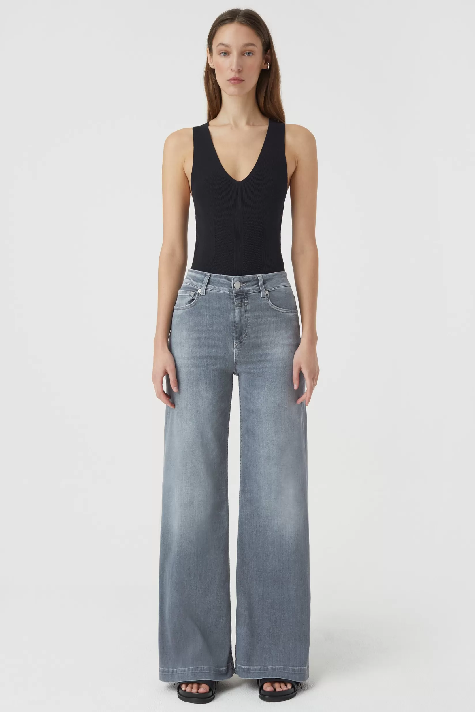 Online CLOSED Glow-Up Power Stretch Grey Denim Mid Grey