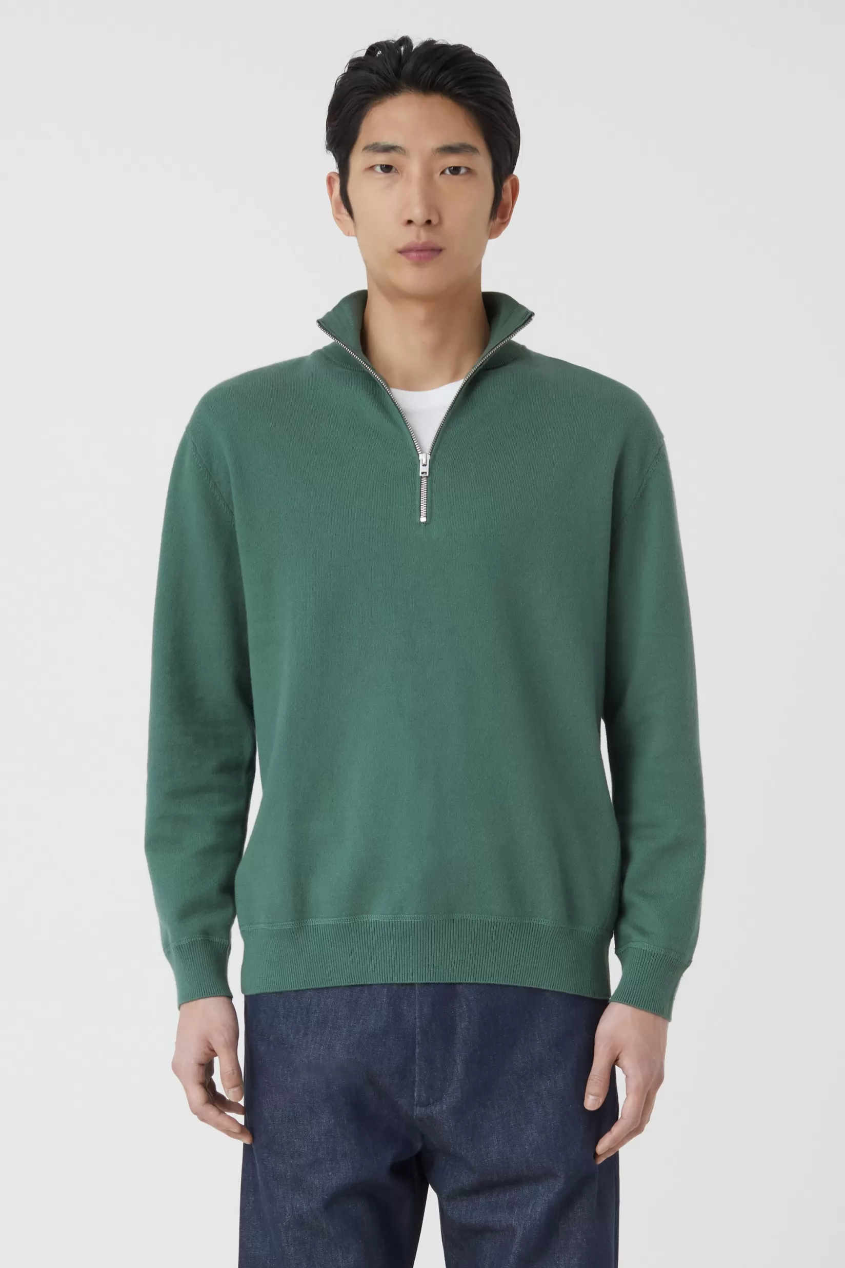 Cheap CLOSED Half Zip Jumper Dark Jade