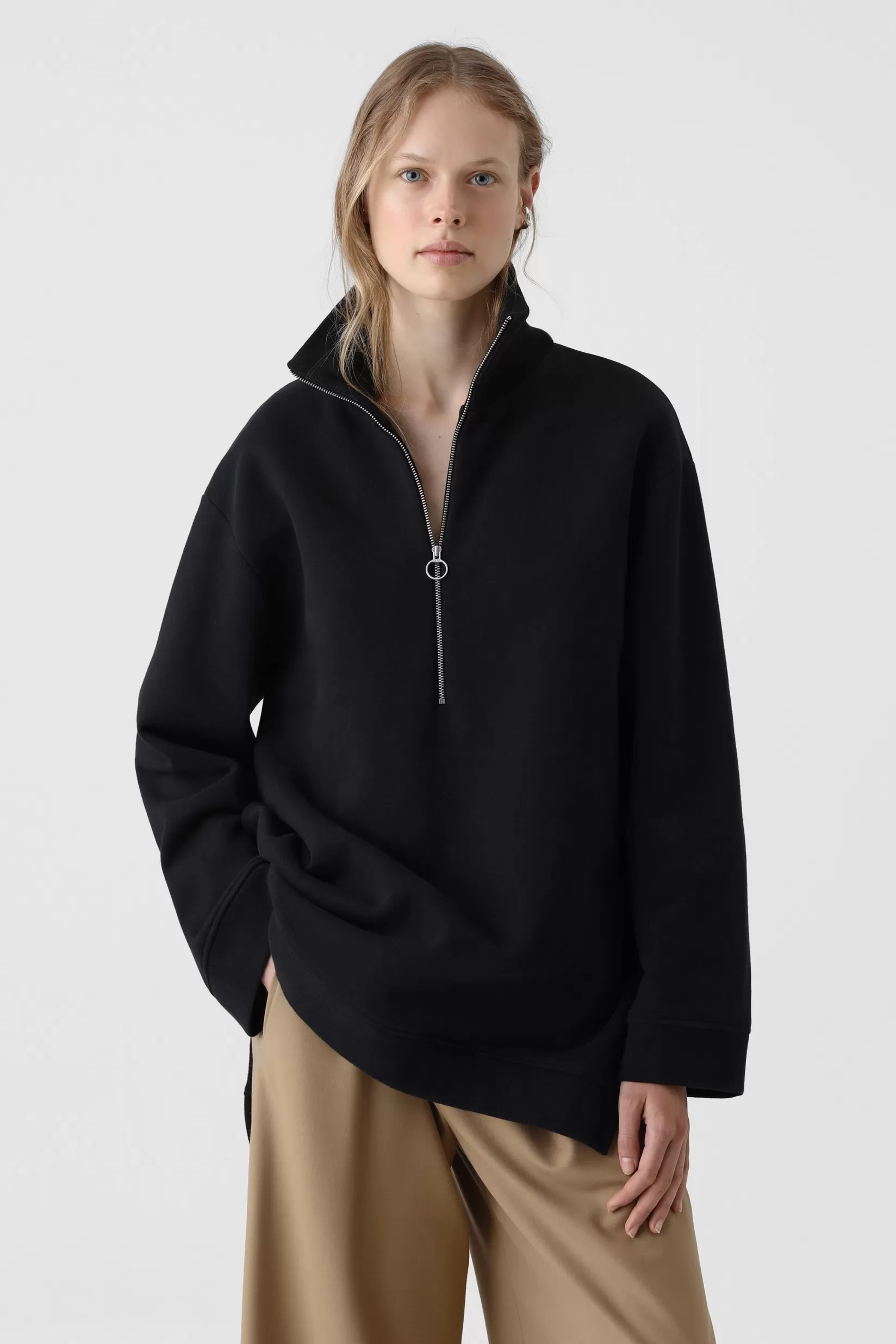 Cheap CLOSED Half Zip Troyer Black