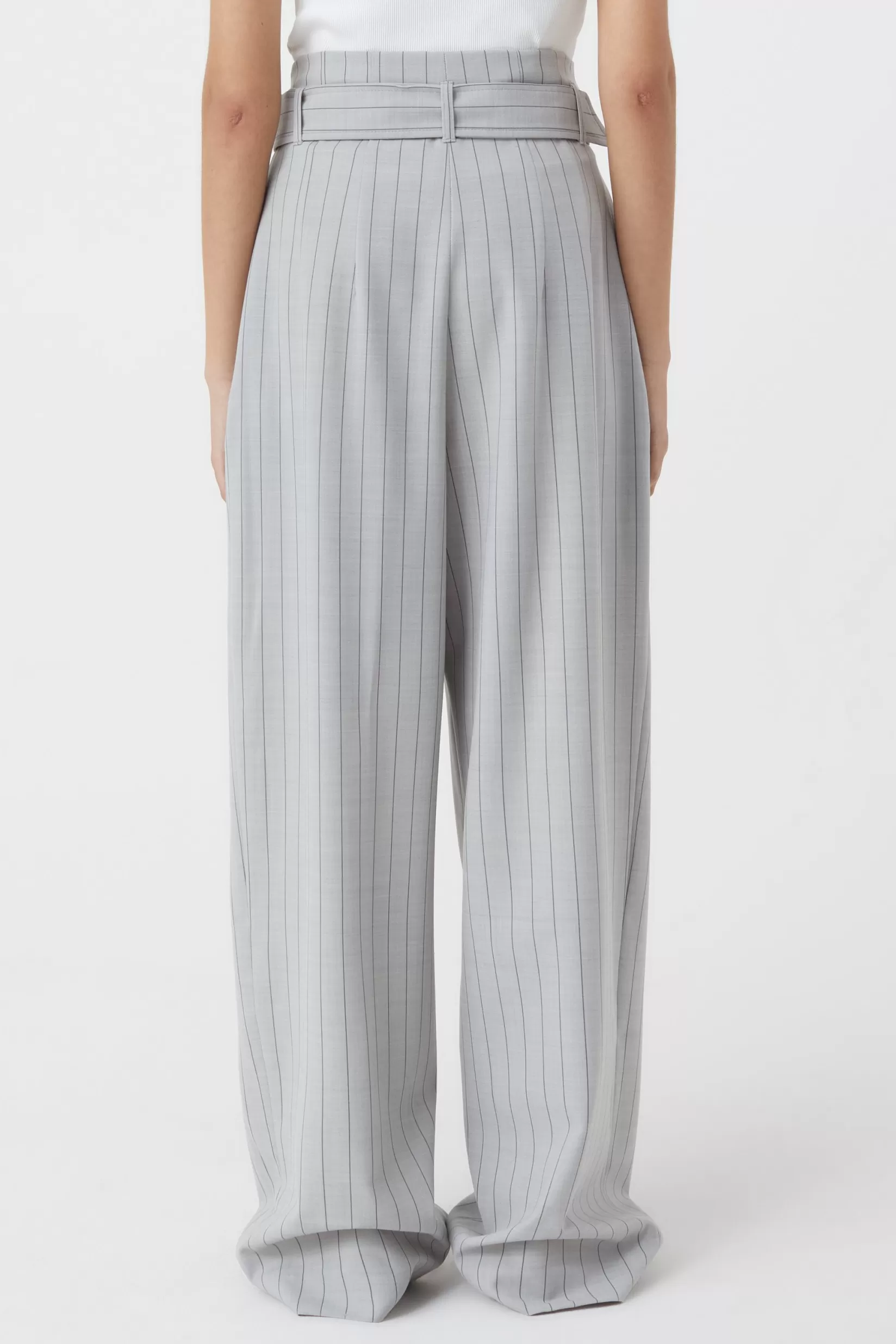 Shop CLOSED Imogen Striped Pants Grey Marble
