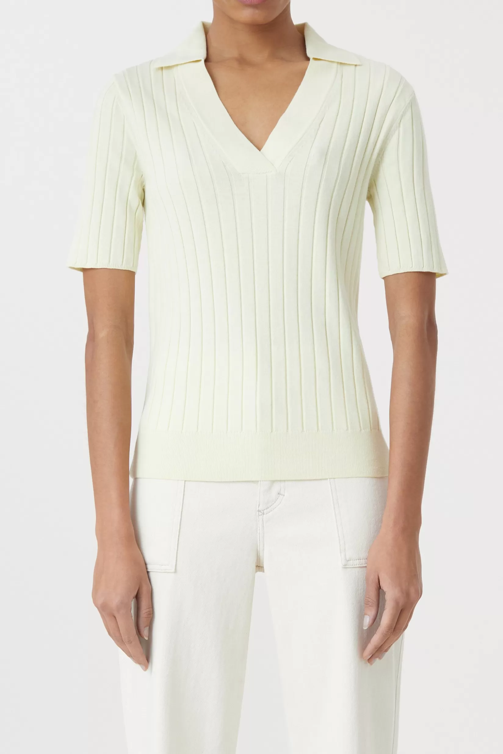 Cheap CLOSED Knitted Polo Shirt Yellow Orchid