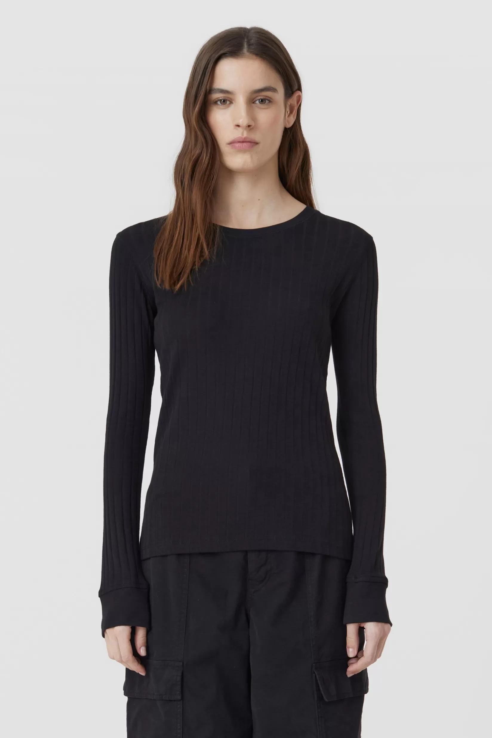 Hot CLOSED Langarmshirt Aus Baumwolle & Modal Black