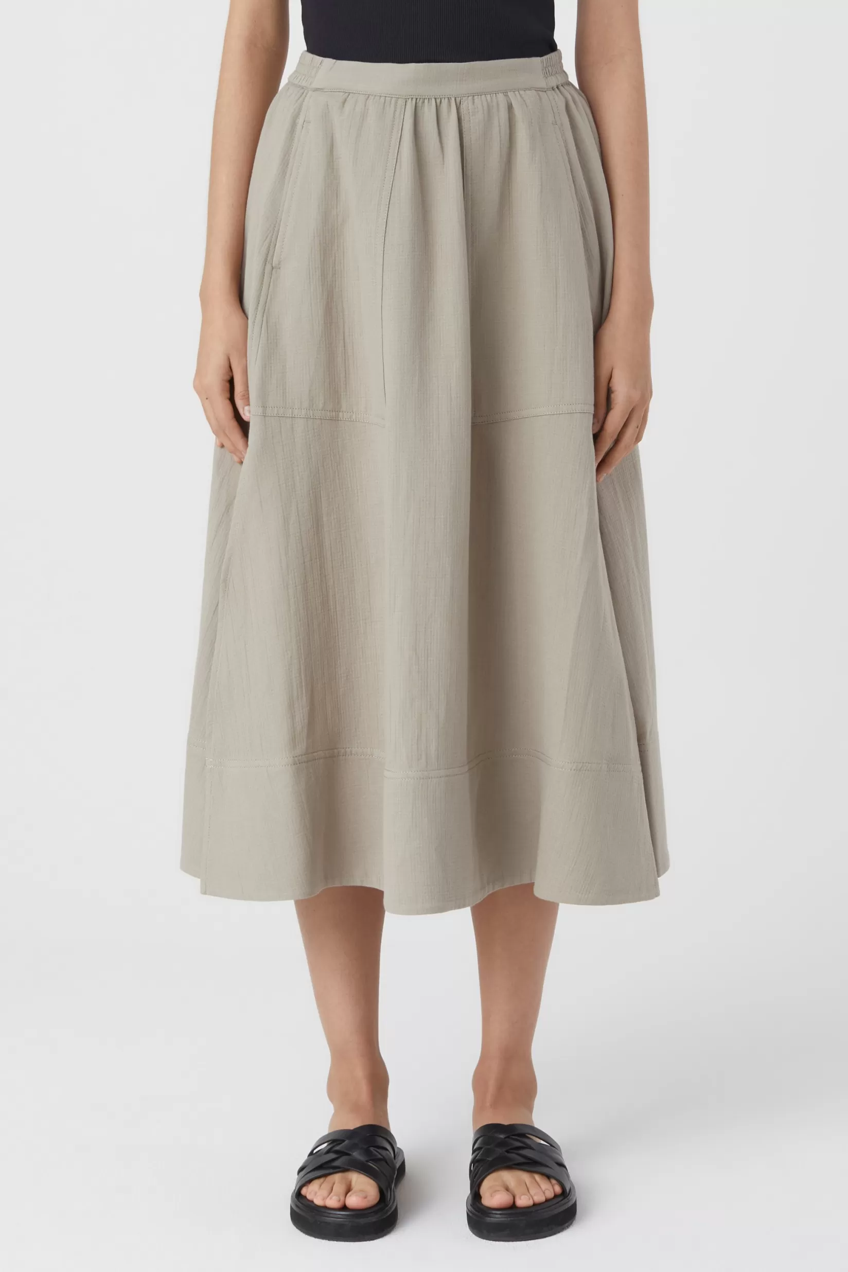 Hot CLOSED Long Skirt Aus Baumwolle Grey Veneer