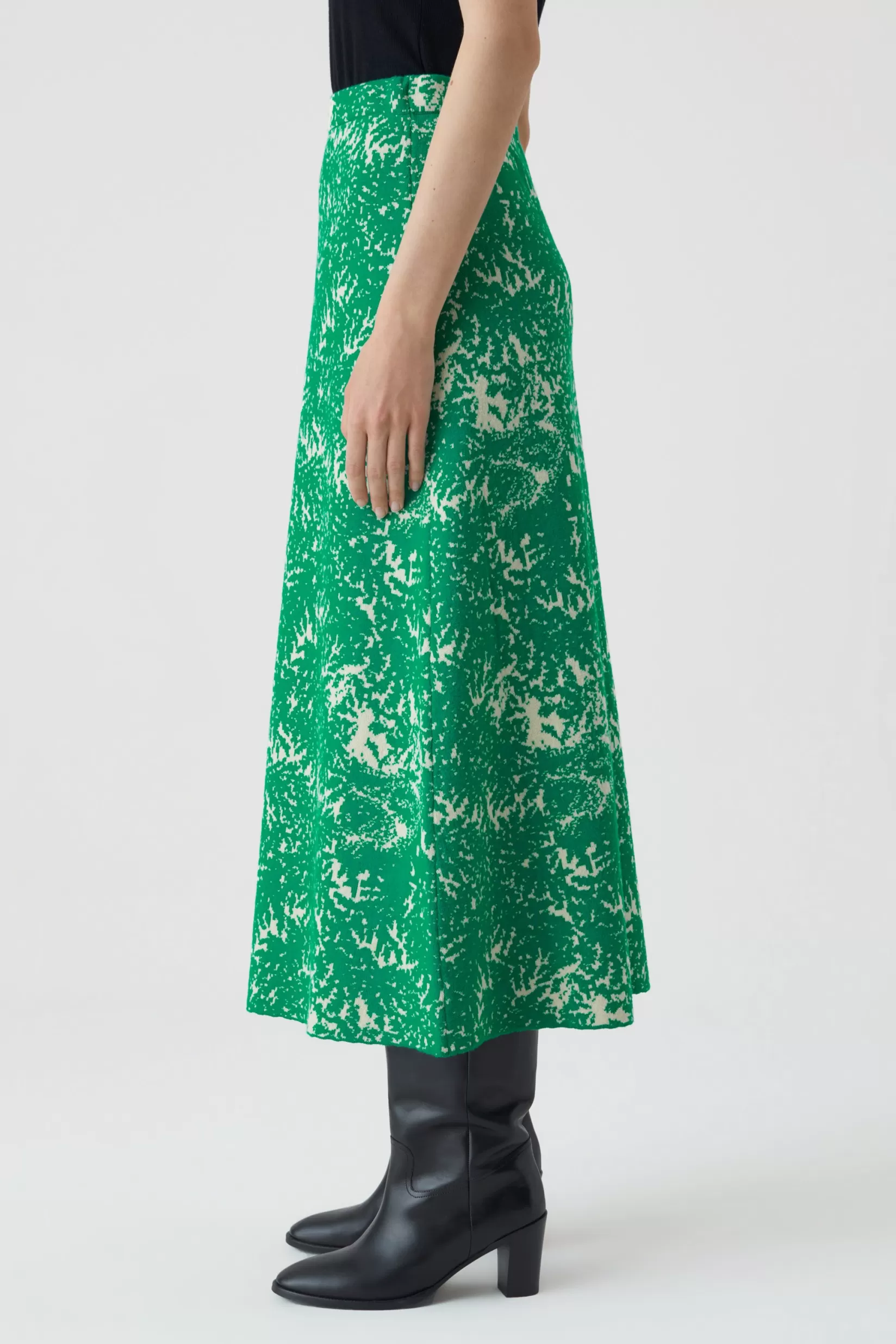 Online CLOSED Long Skirt Aus Wolle & Cashmere Green Patina