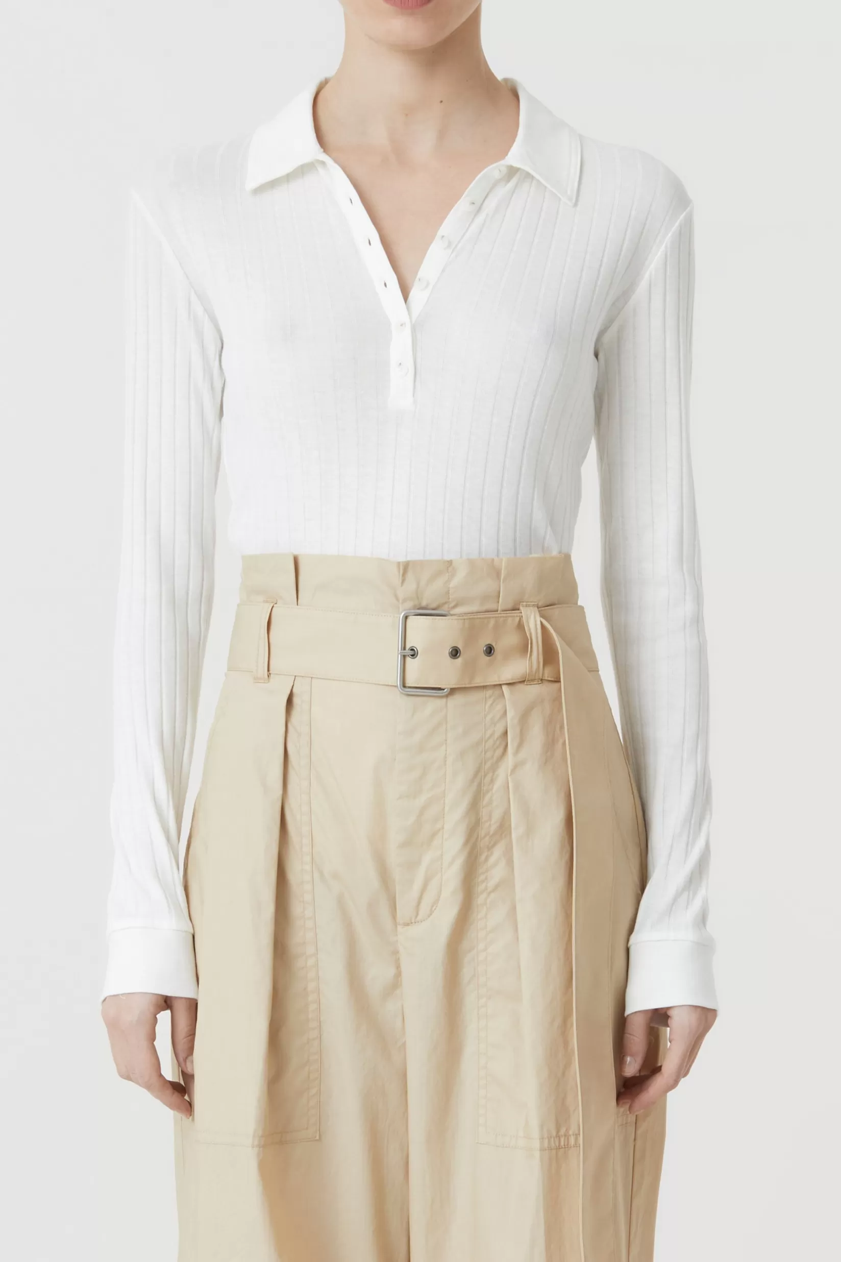 Online CLOSED Longsleeve Aus Baumwolle & Modal Ivory