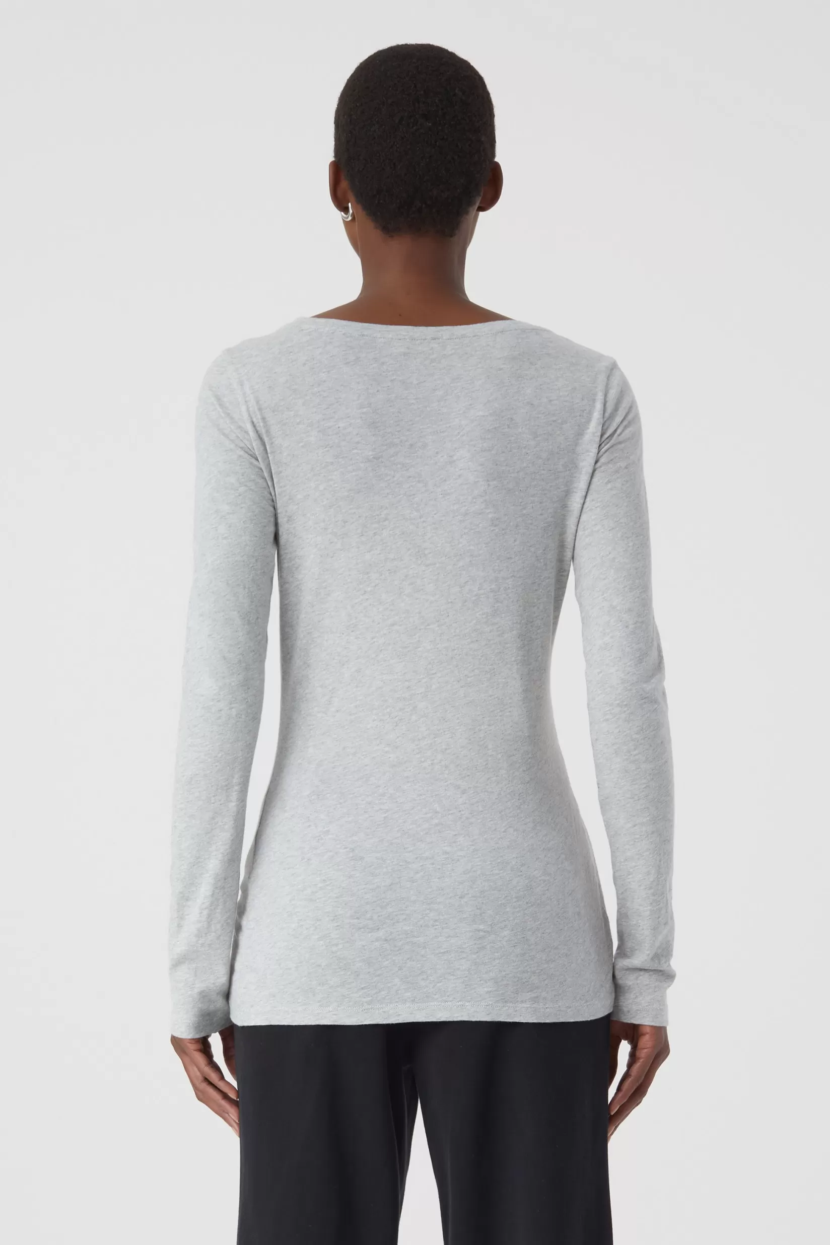 Cheap CLOSED Longsleeve Mit Tiefem Rundhalsausschnitt Light Grey Melange