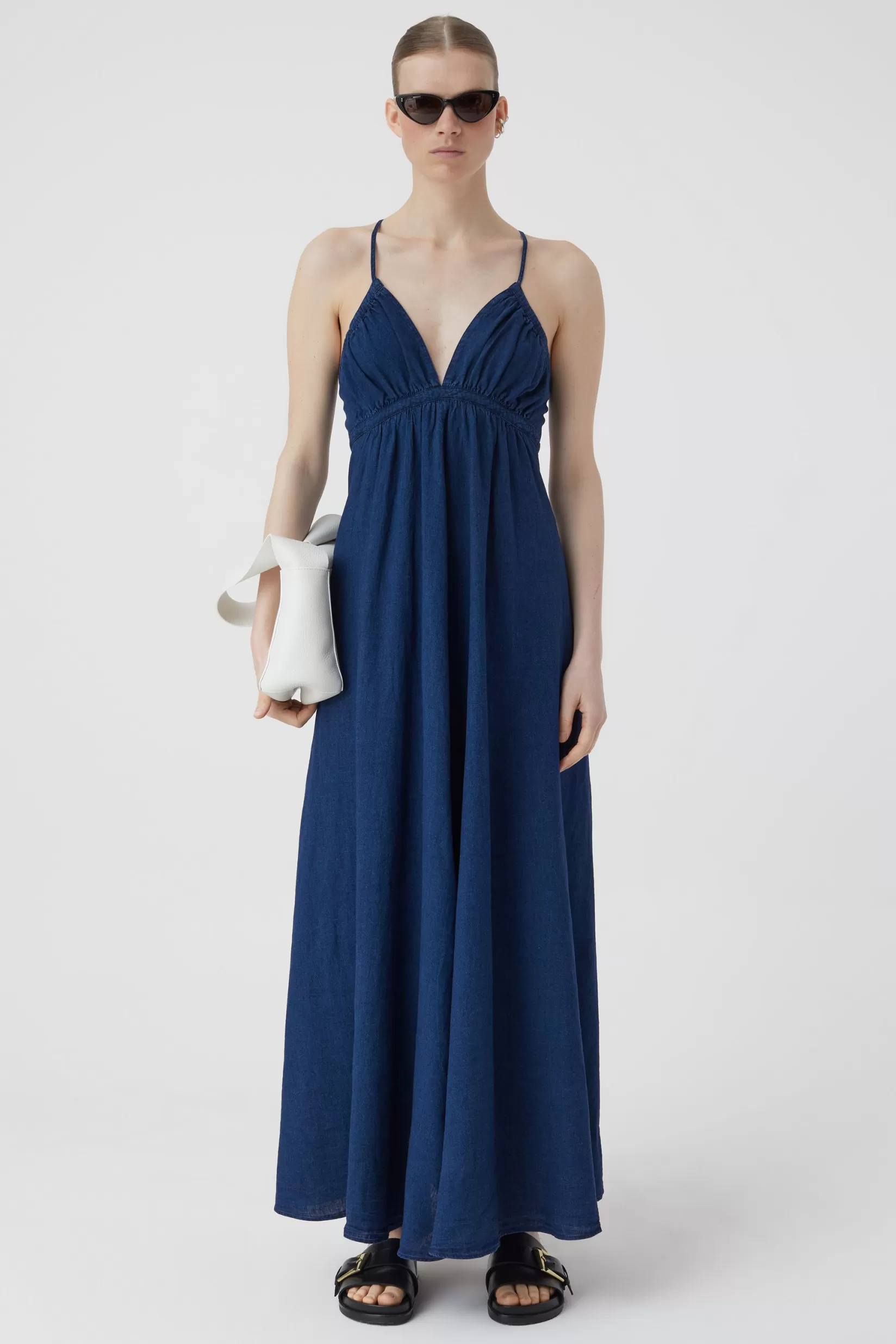 New CLOSED Maxikleid Aus Leinen & Baumwolle Dark Blue