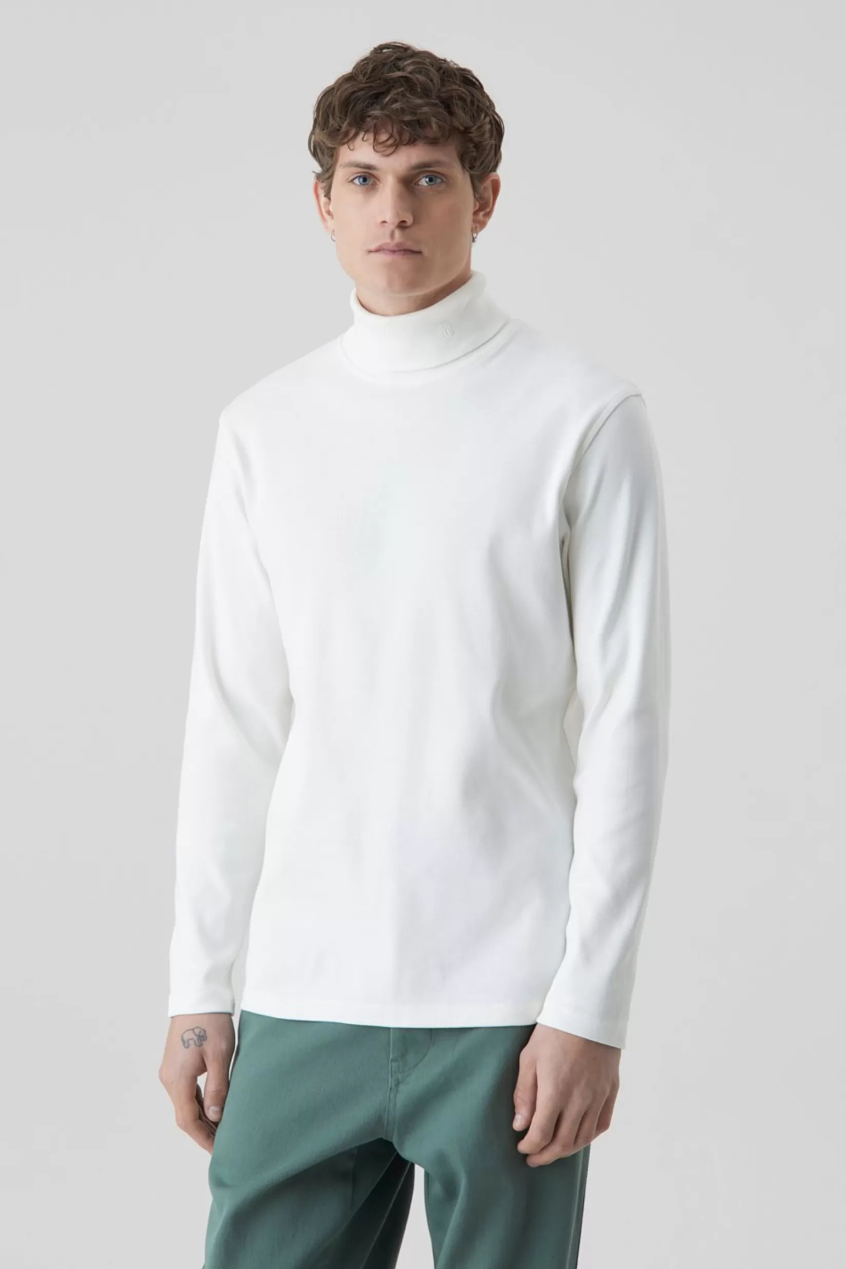 Discount CLOSED Organic Cotton Turtleneck Marble White