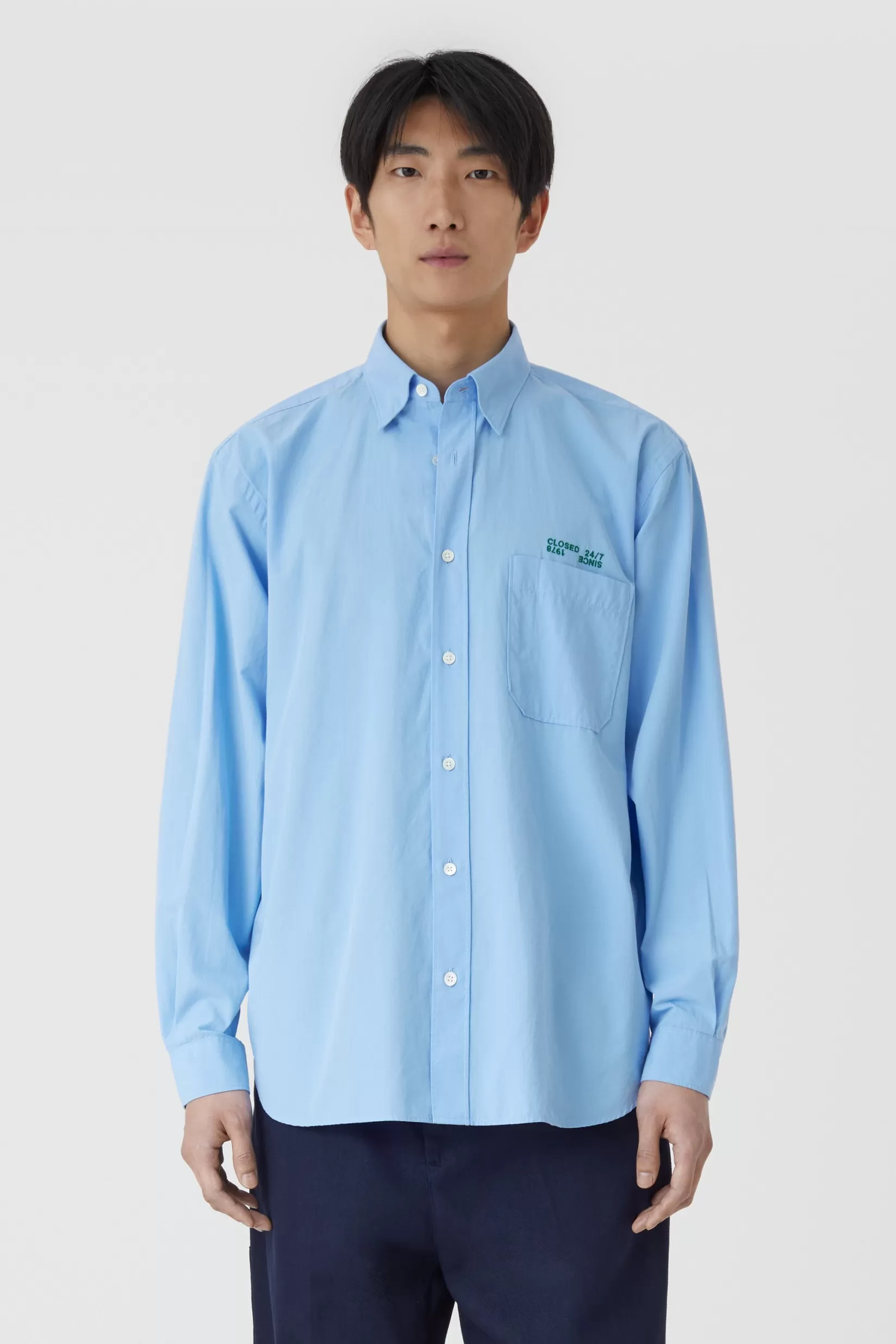 Cheap CLOSED Organic Poplin Shirt Blue Morning Sky