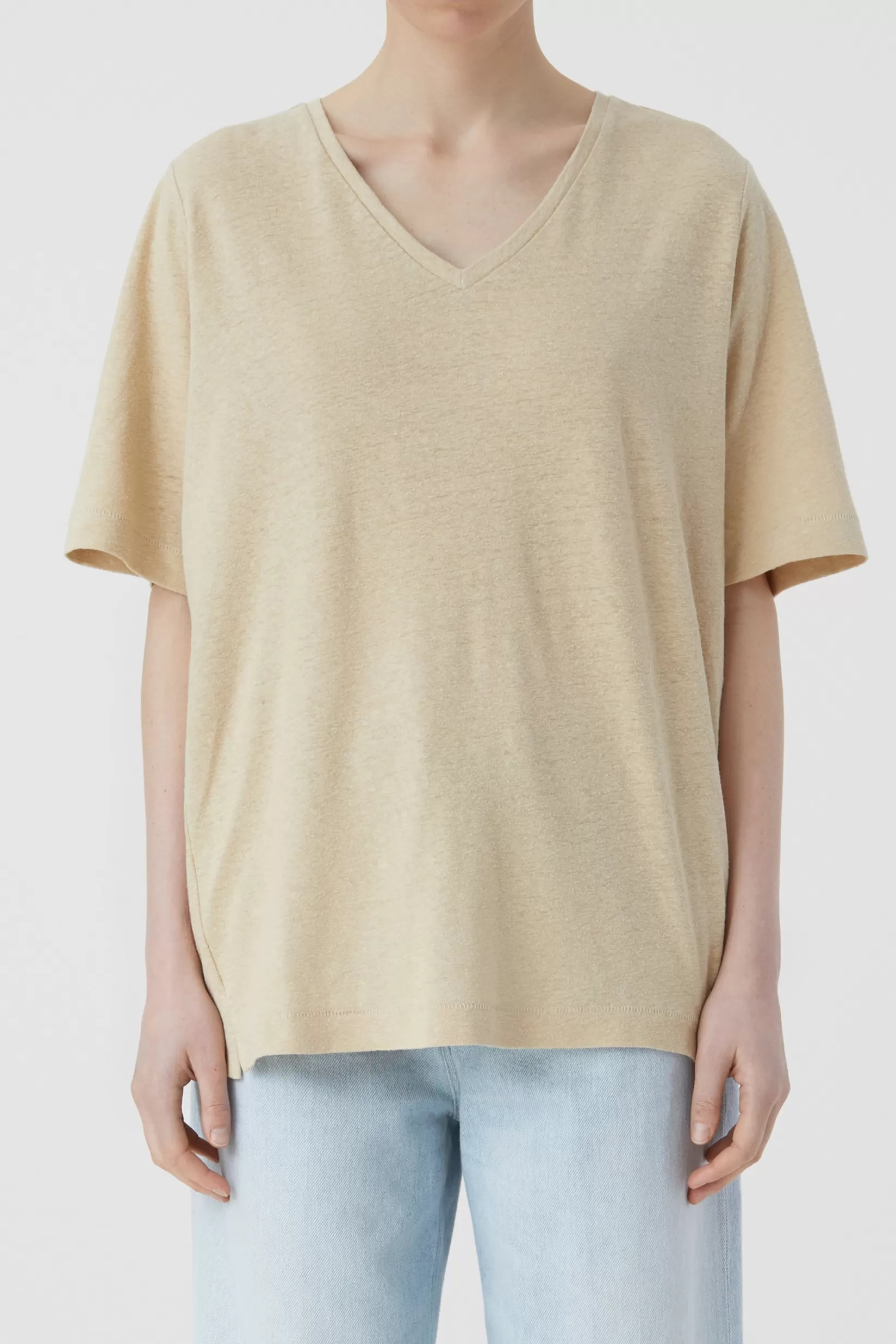 Discount CLOSED Oversized V-Neck Reed Beige