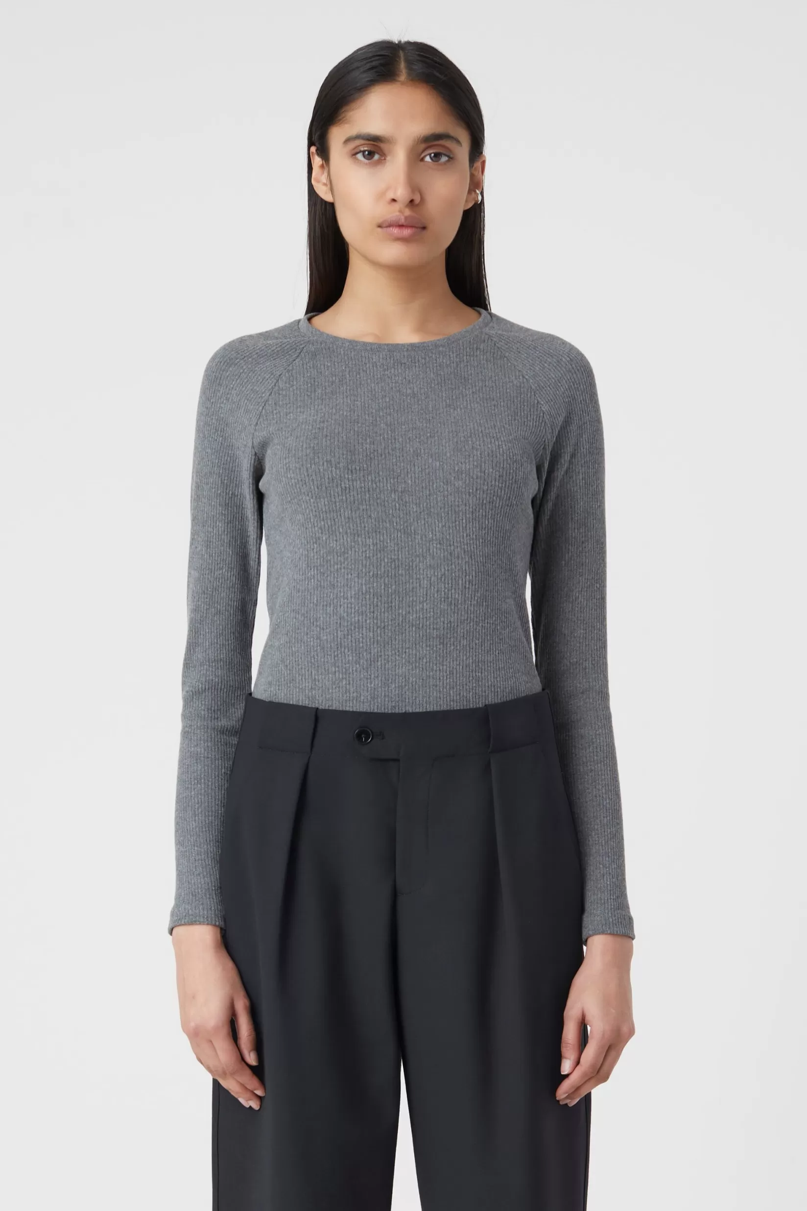 Sale CLOSED Raglan Longsleeve Dark Grey Melange