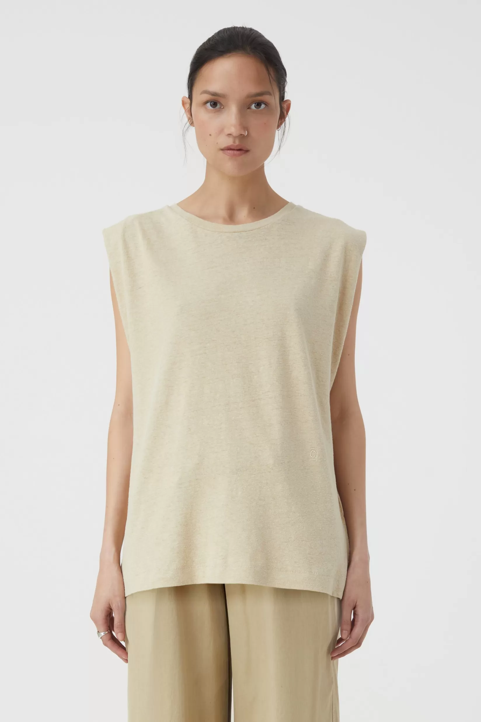 Best Sale CLOSED Ärmelloses T-Shirt Reed Beige