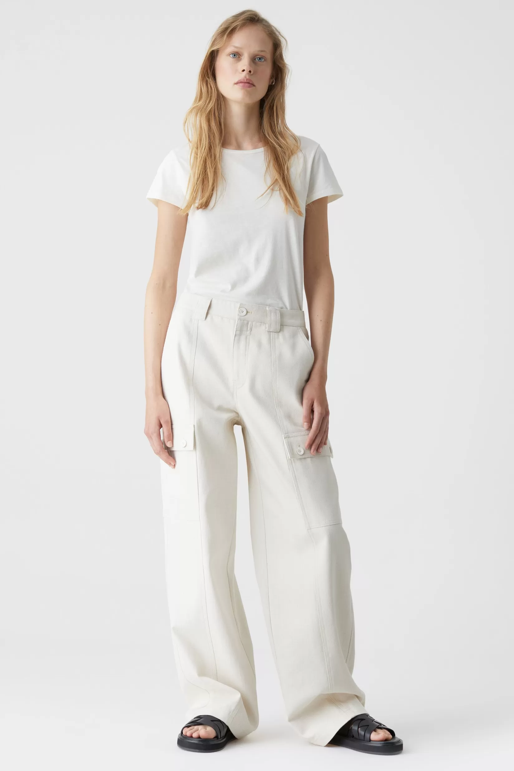 Discount CLOSED Roye Cotton Canvas Pants Ecru