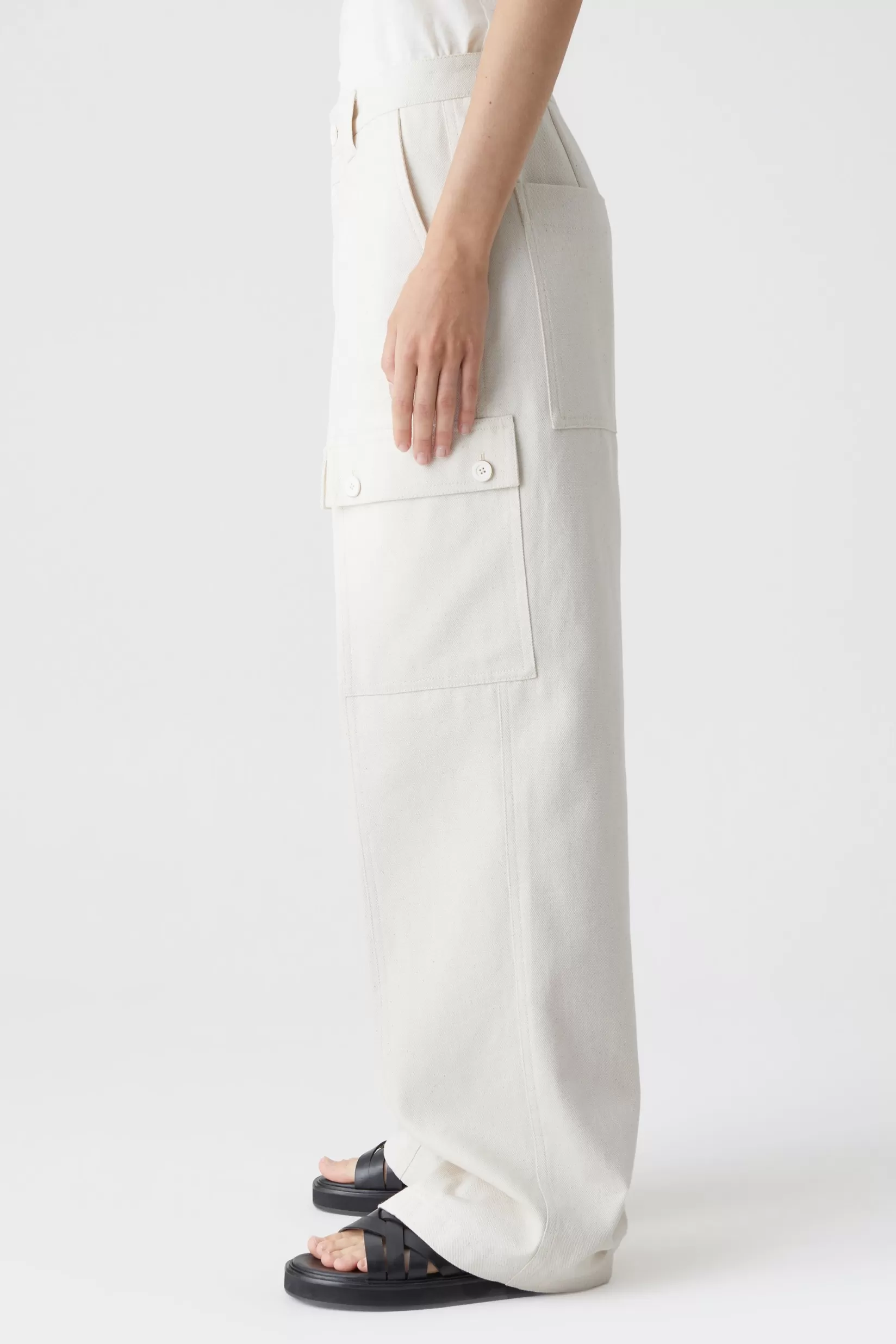 Discount CLOSED Roye Cotton Canvas Pants Ecru