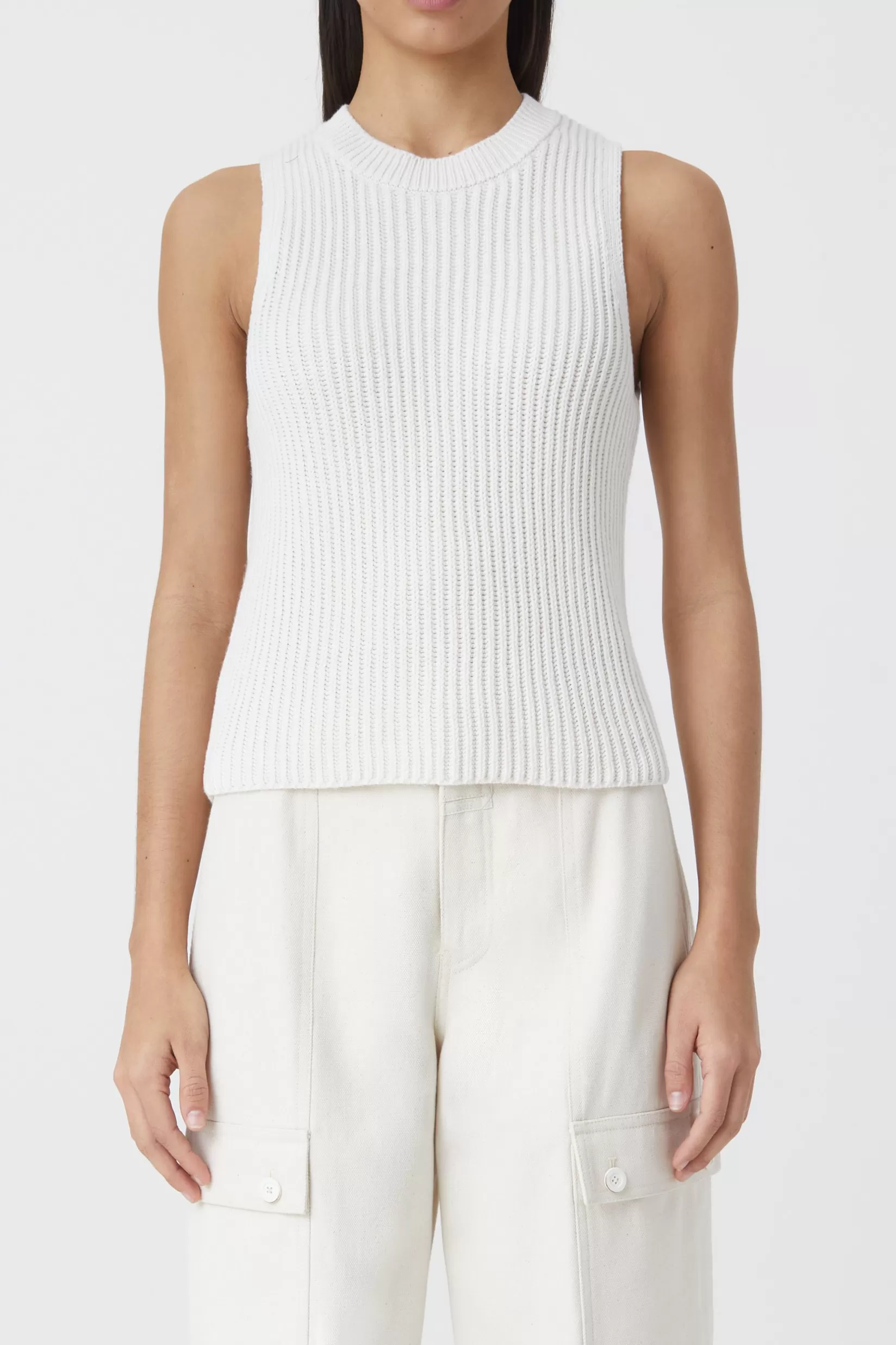 Cheap CLOSED Short Sleeve Knit Top Ecru