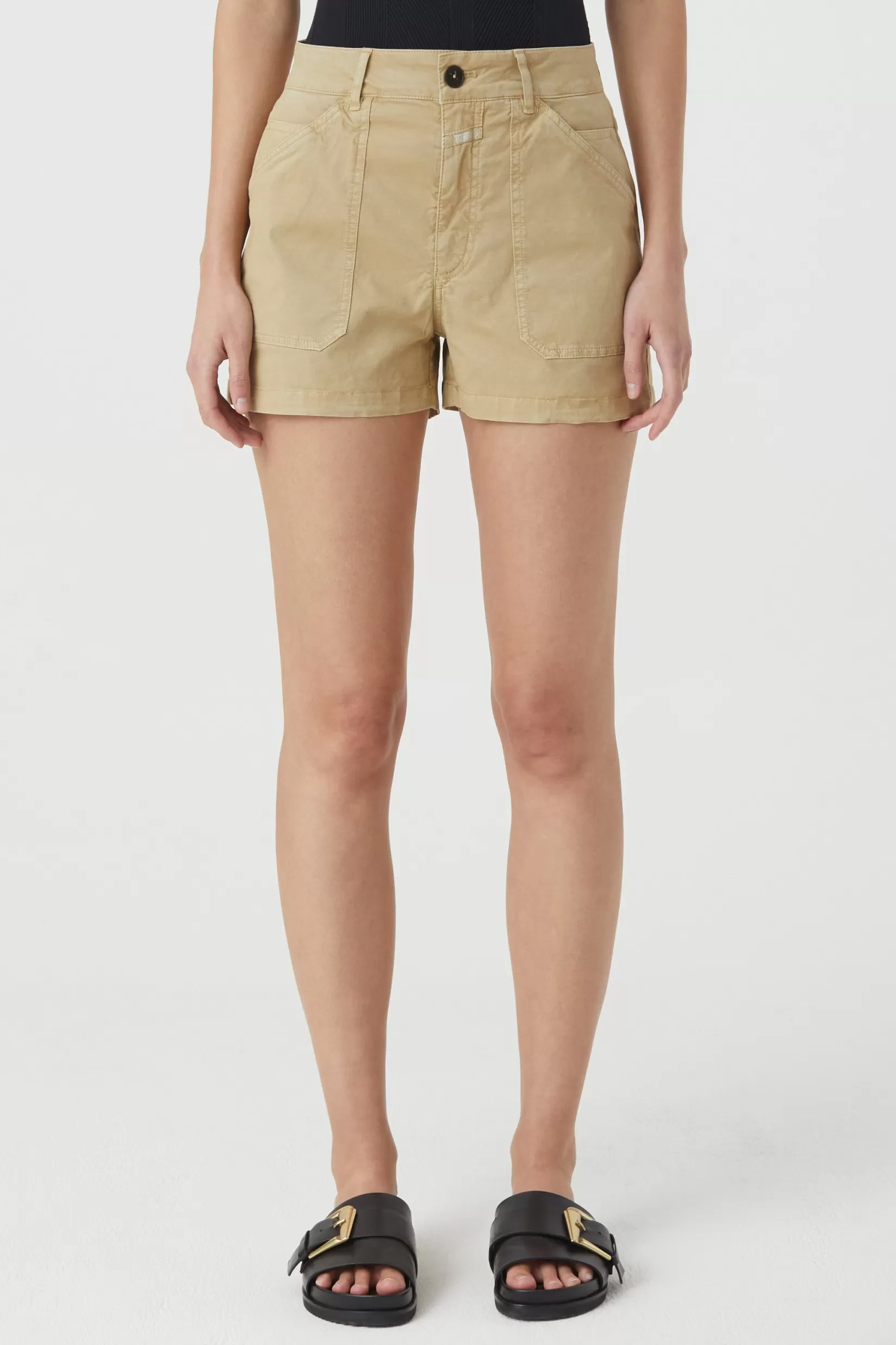 Clearance CLOSED Shorts Aus Baumwoll-Twill Reed Beige