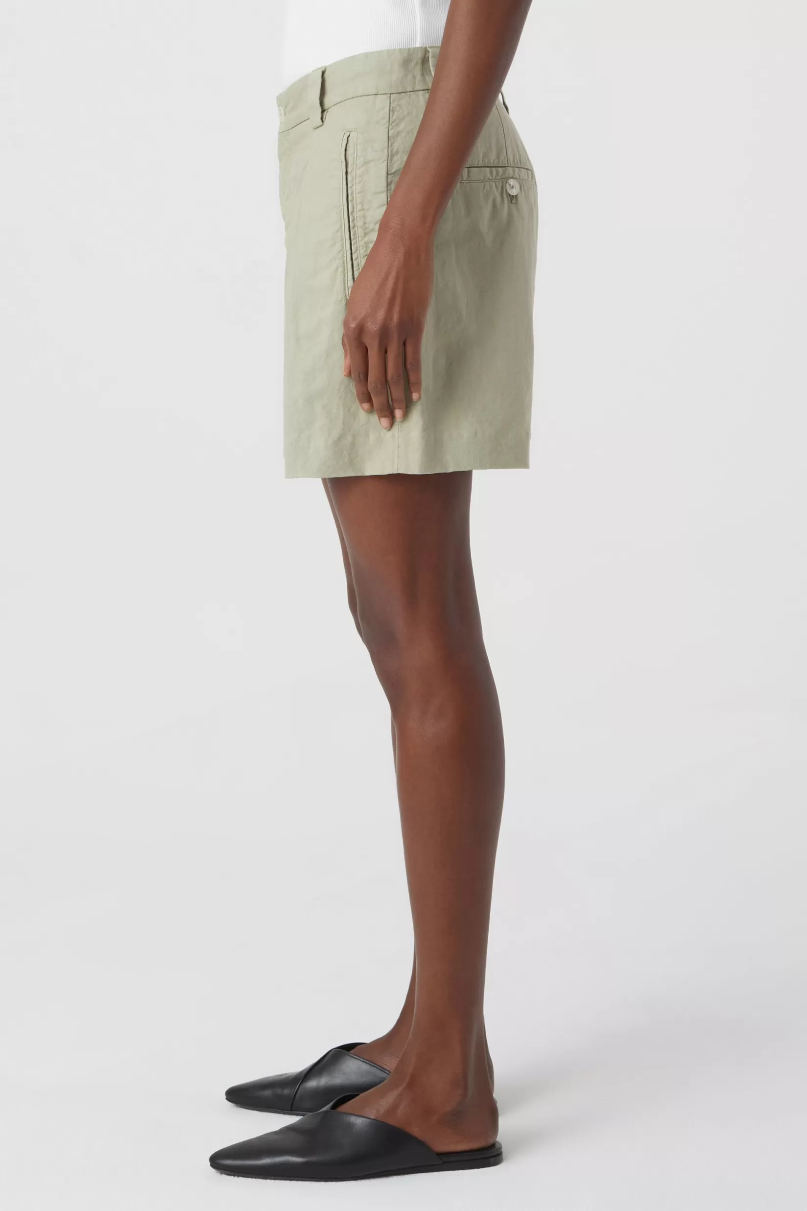Sale CLOSED Shorts Aus Leinen & Baumwolle Light Moss Green