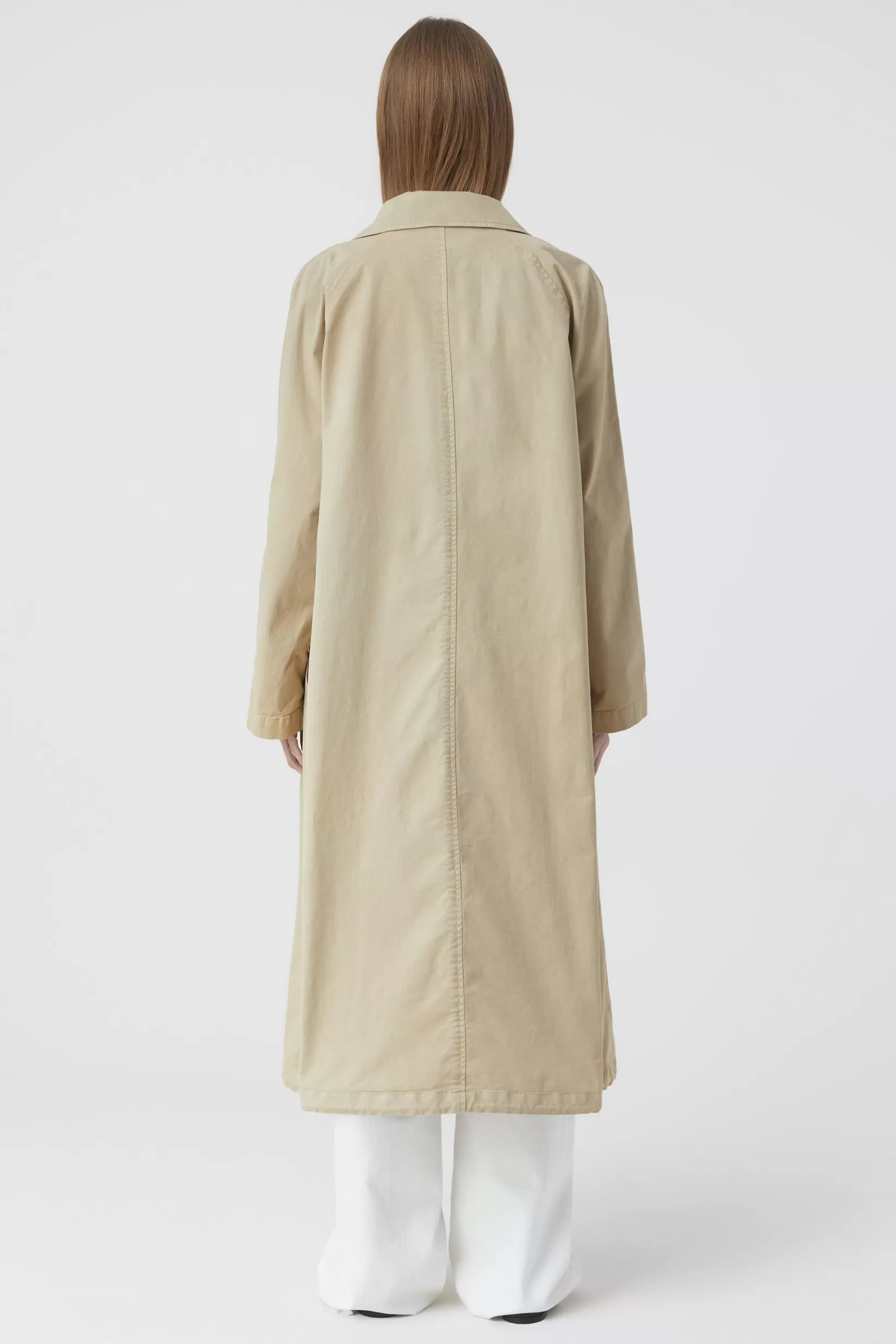 Sale CLOSED Single Breasted Long Coat Reed Beige