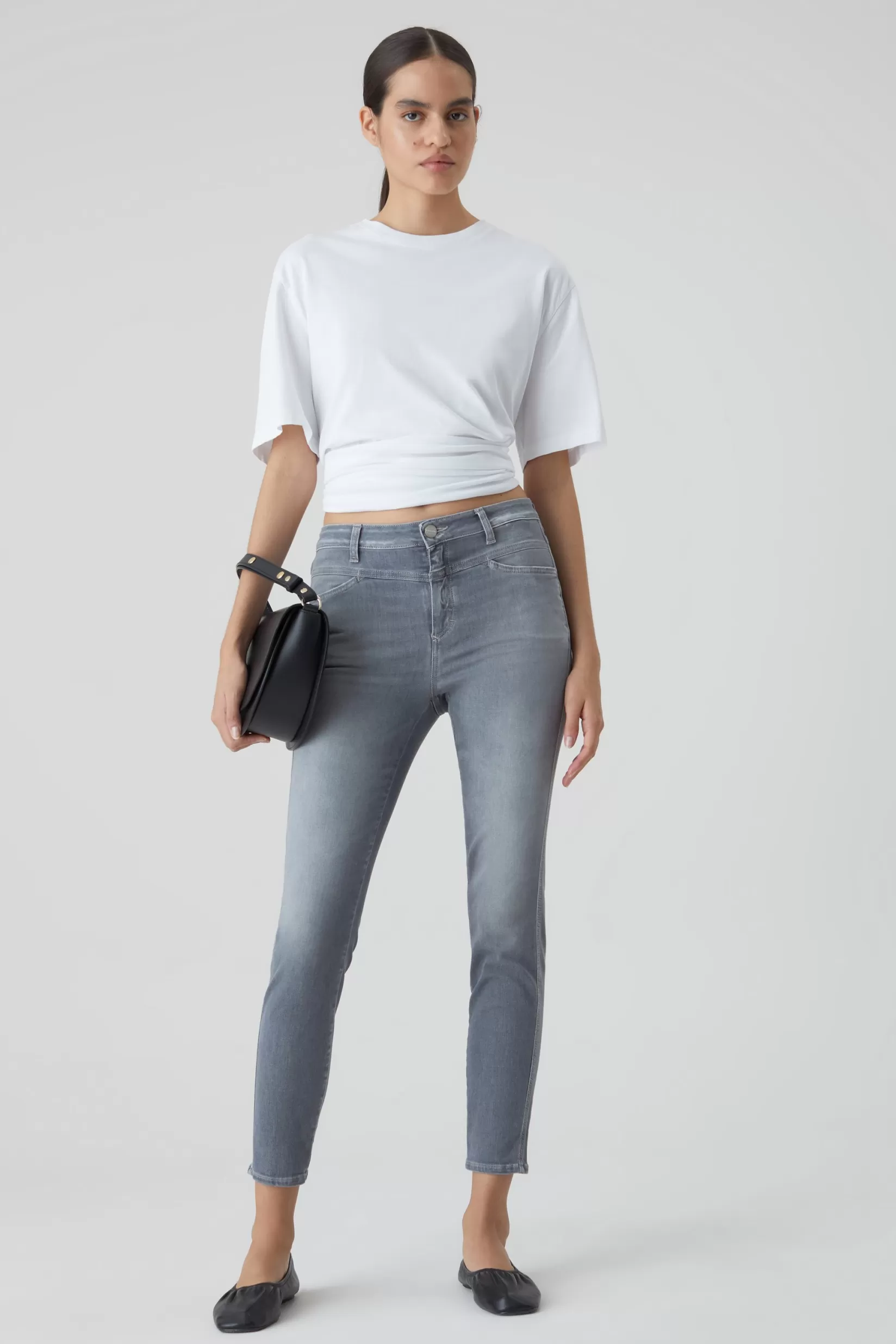 Flash Sale CLOSED Skinny Pusher Power Stretch Grey Denim Mid Grey