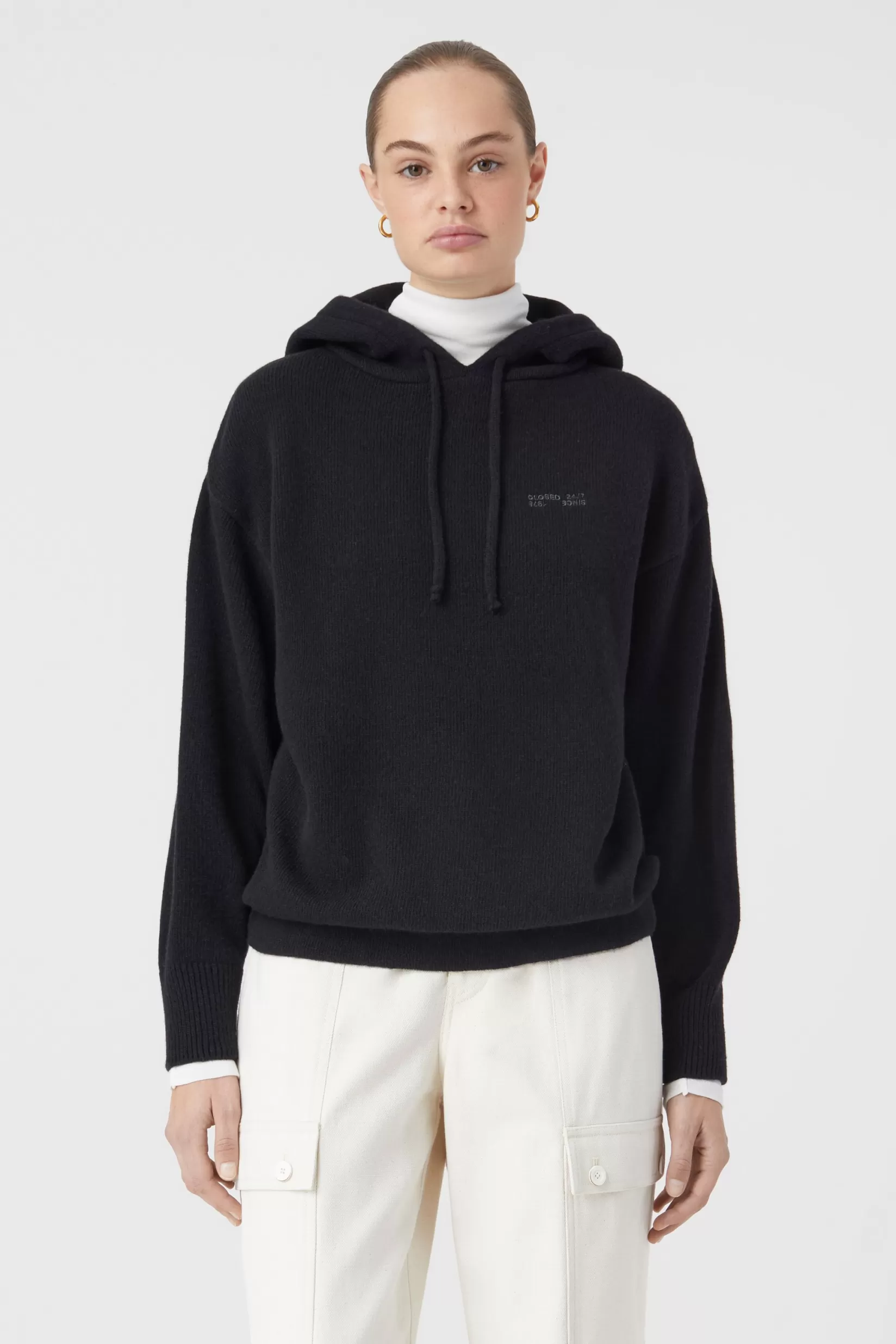 Outlet CLOSED Strick-Hoodie Mit Stickerei Black