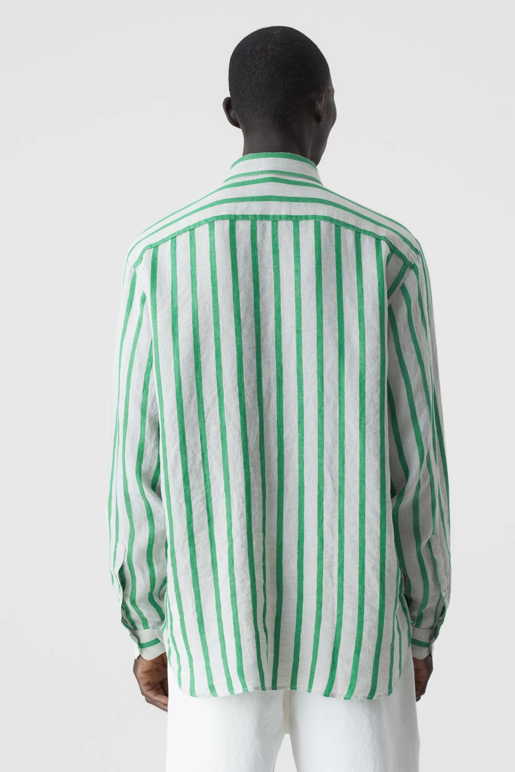 Best CLOSED Striped Linen Shirt Botanic Green