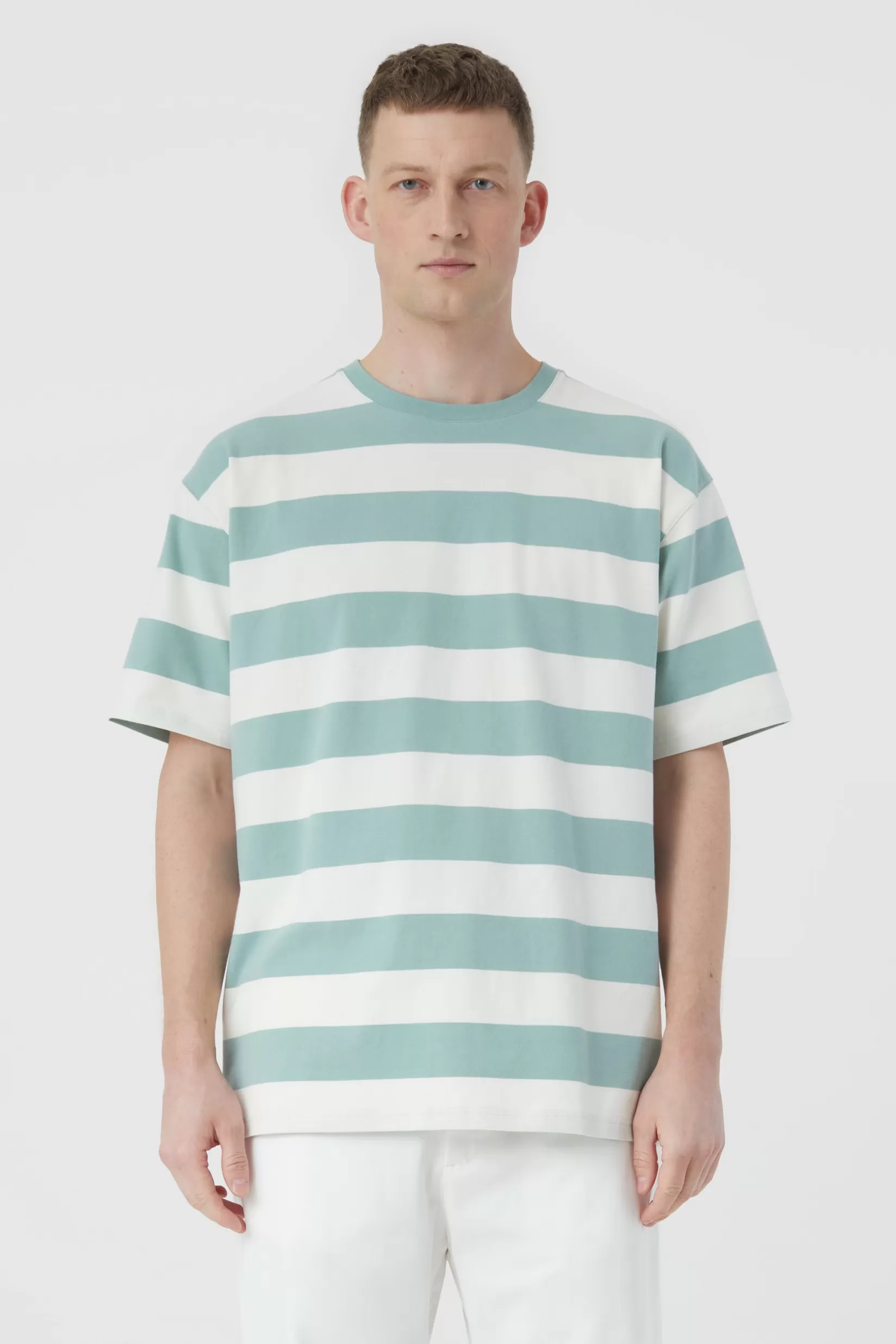 Online CLOSED Striped T-Shirt Blue Agave