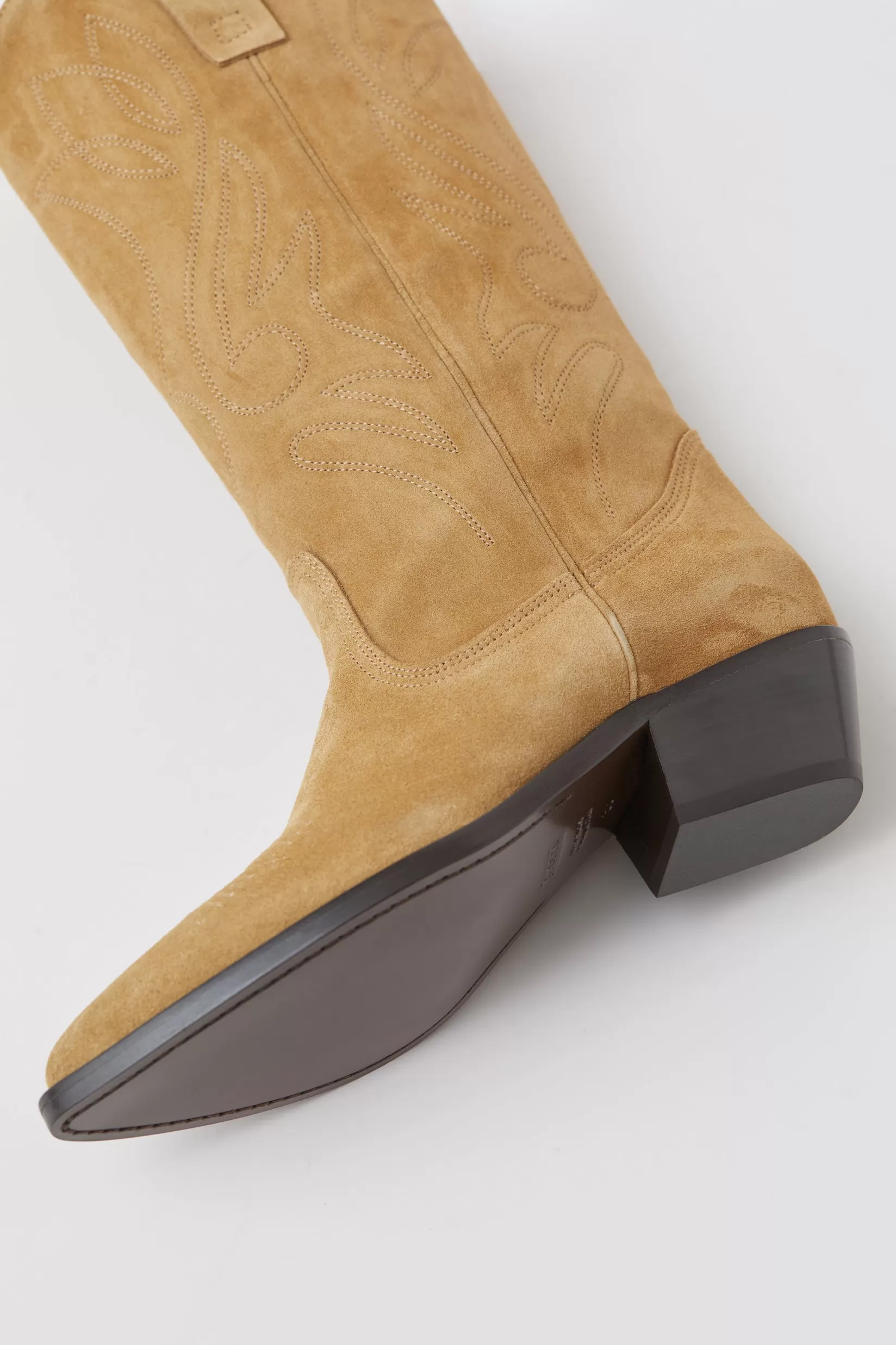 Flash Sale CLOSED Suede Western Boots Brown Marble