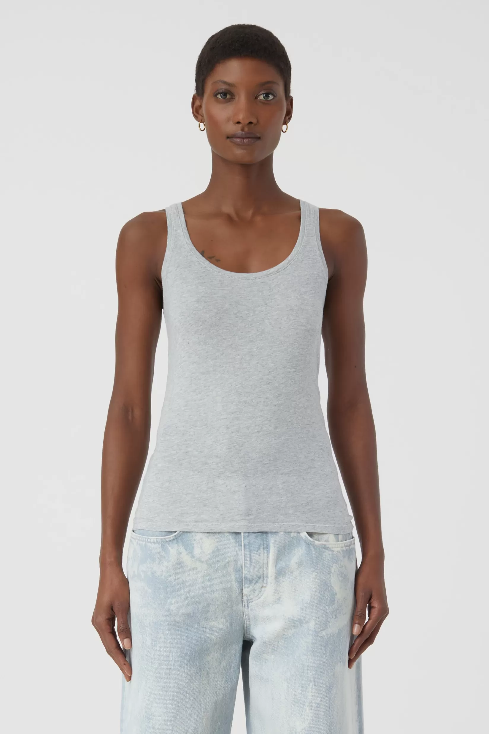 Cheap CLOSED Tanktop Aus Reiner Baumwolle Light Grey Melange