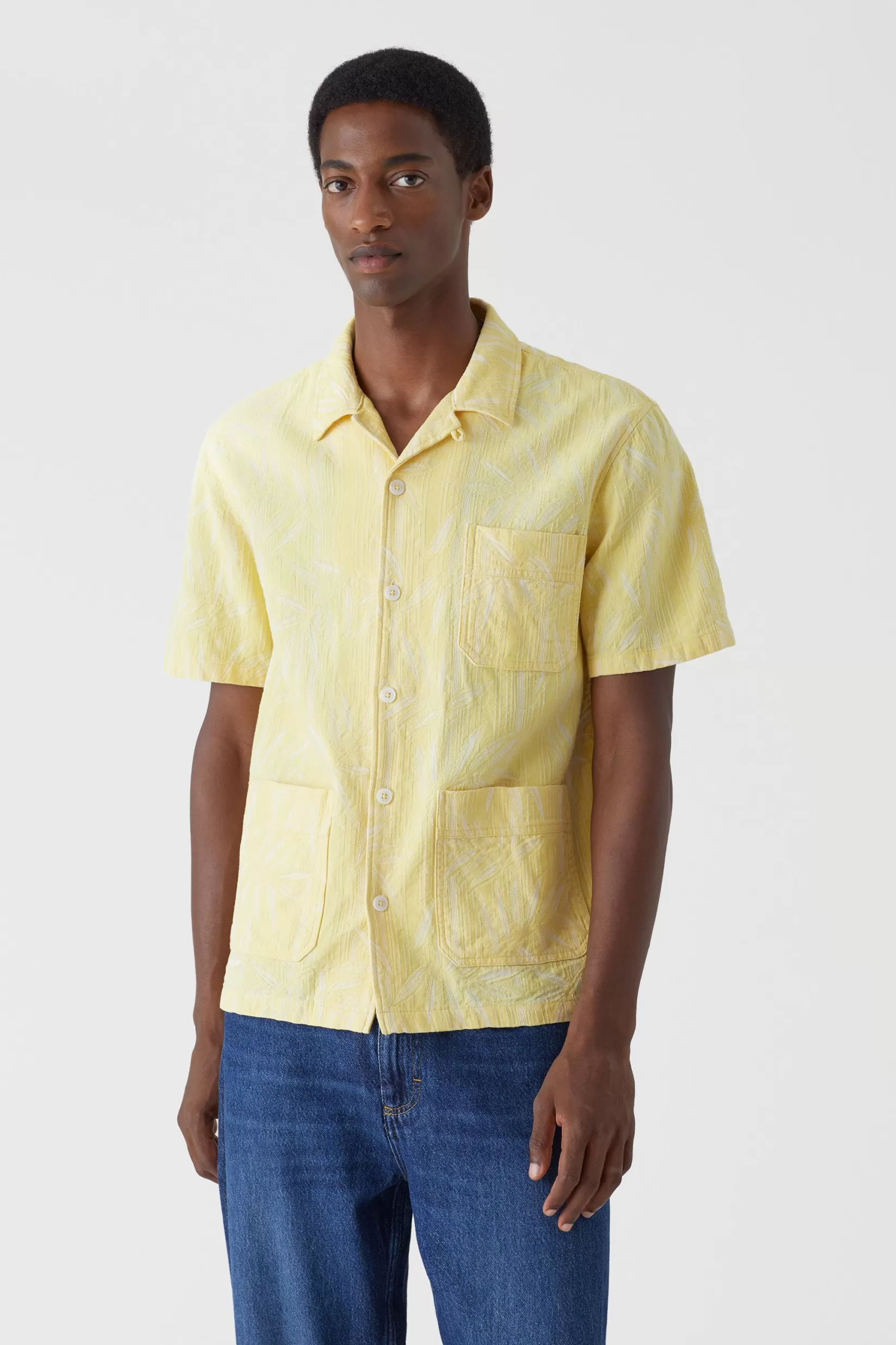 Hot CLOSED Utility Shirt Aus Italienischem Jacquardstoff Yellow Orchid